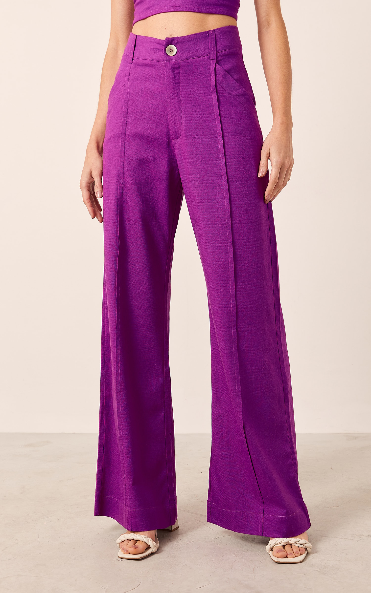 Pantalona Raízes Detalhe Vivo Roxo