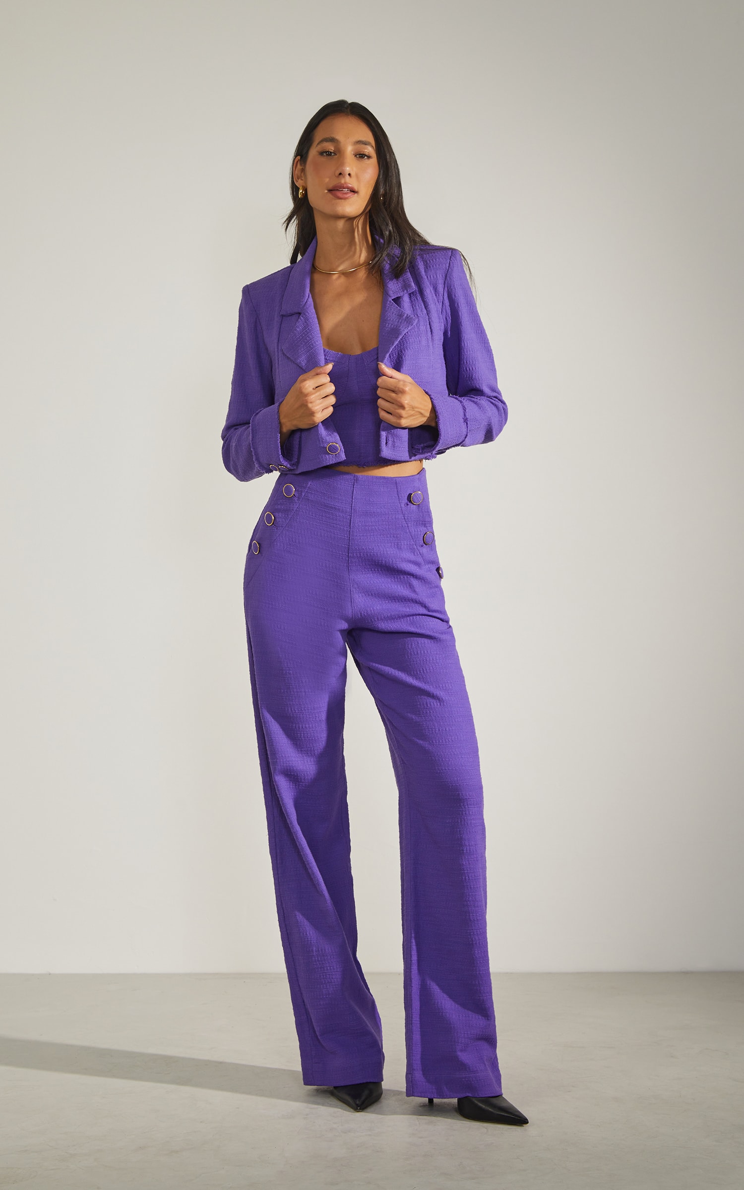 Pantalona Riviera Botões Ametista
