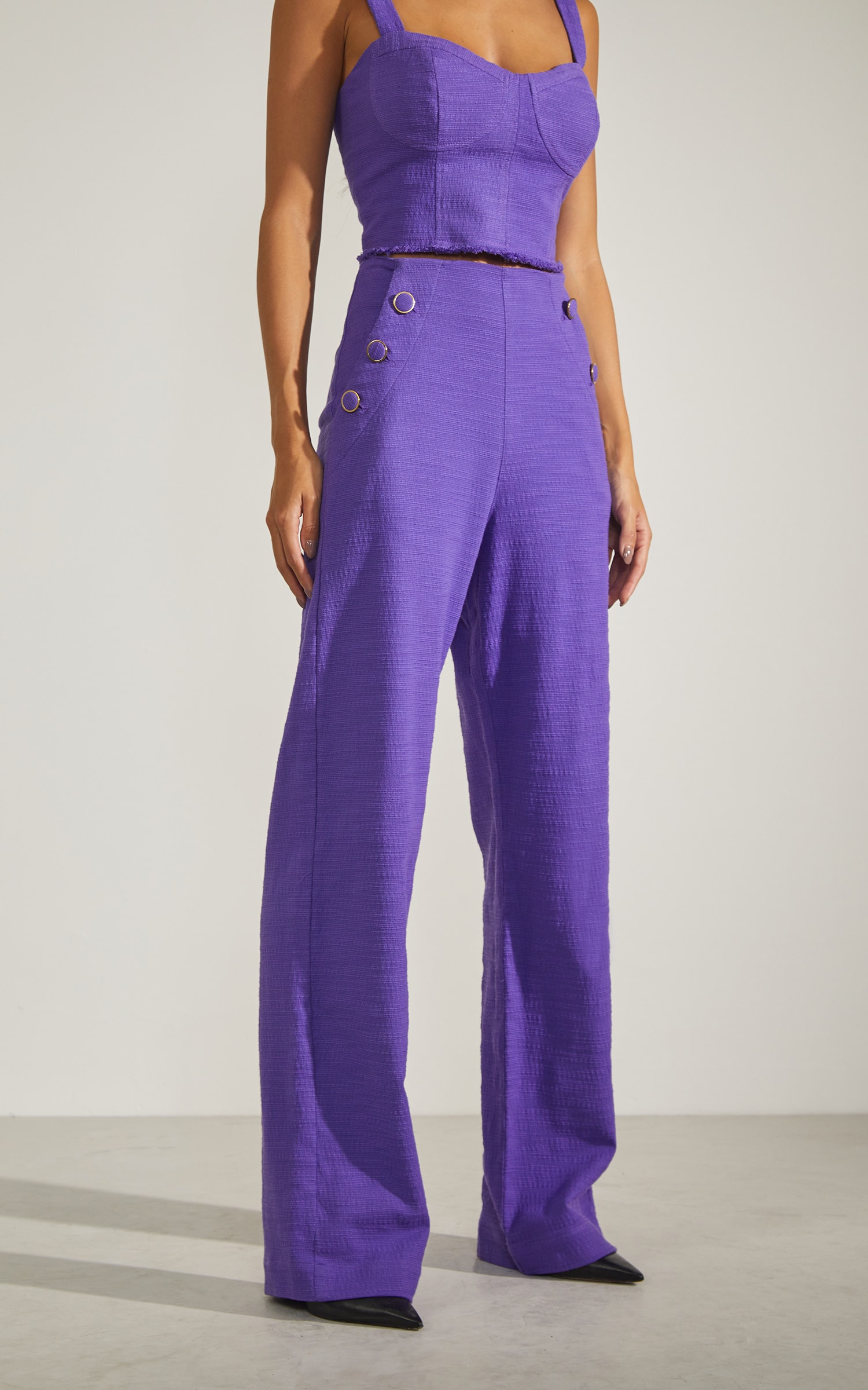 Pantalona Riviera Botões Ametista