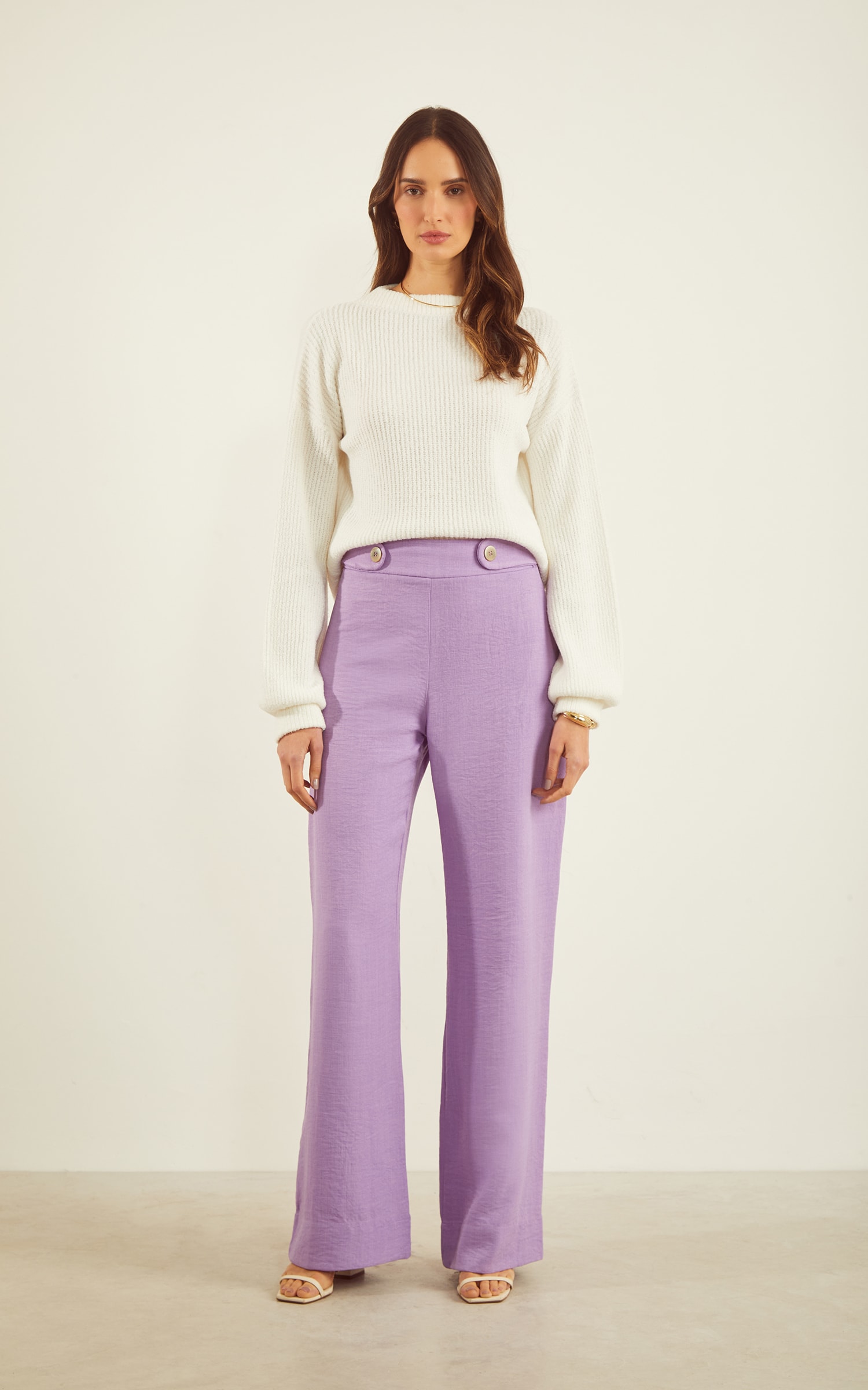 Pantalona Sonhar Detalhe Cós Lilás