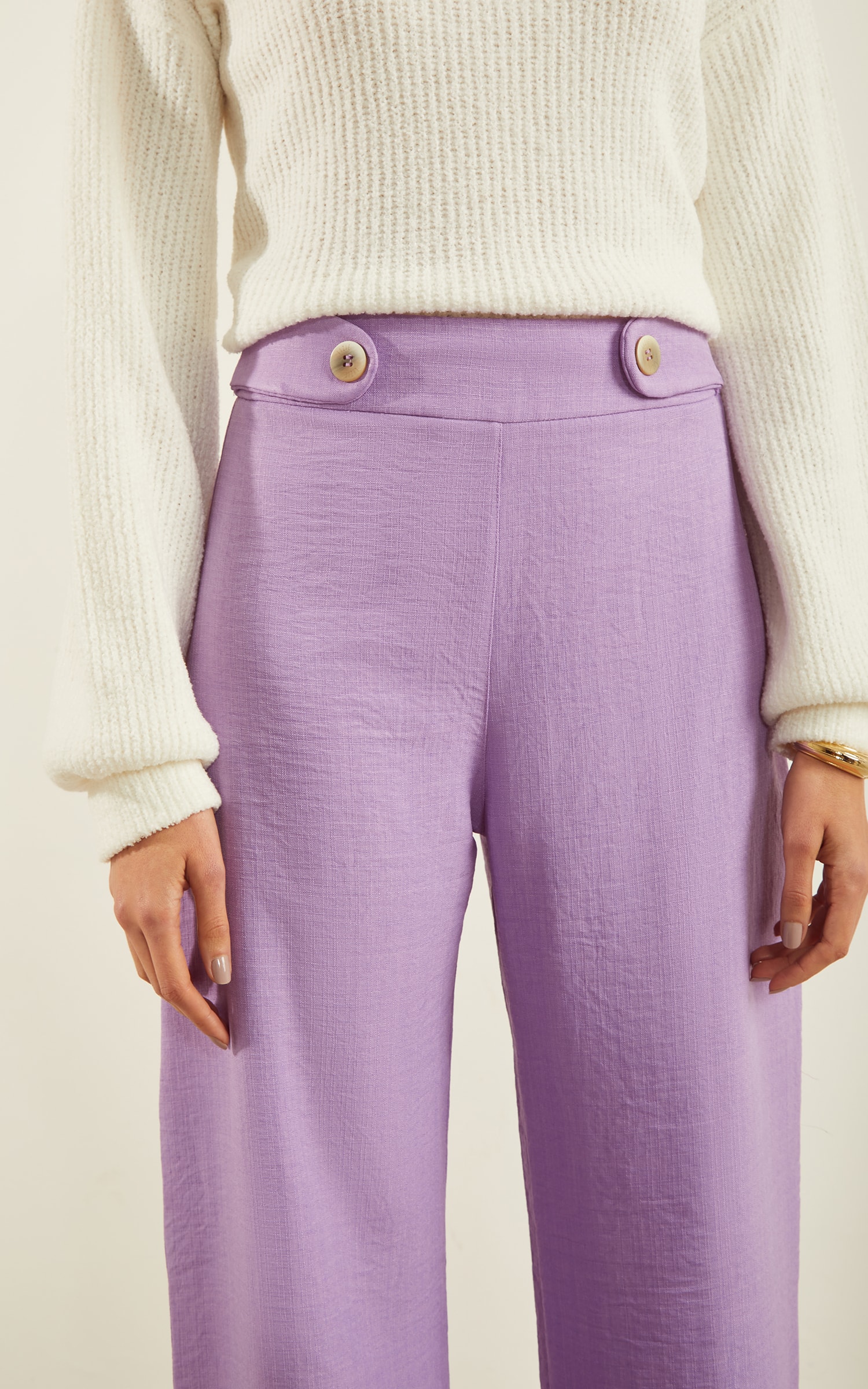 Pantalona Sonhar Detalhe Cós Lilás