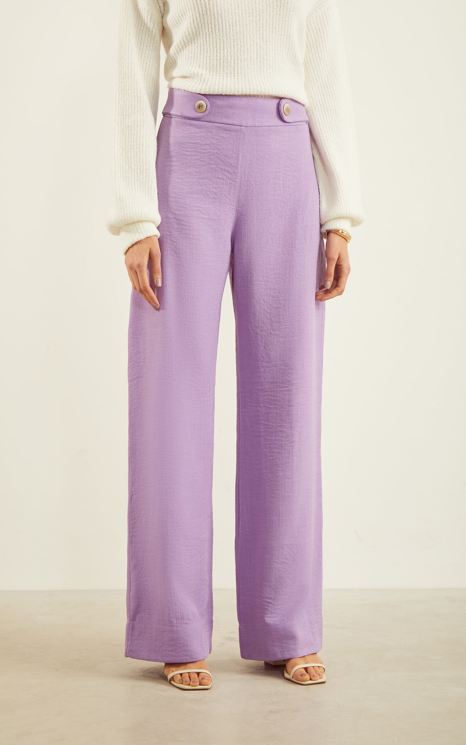 Pantalona Sonhar Detalhe Cós Lilás