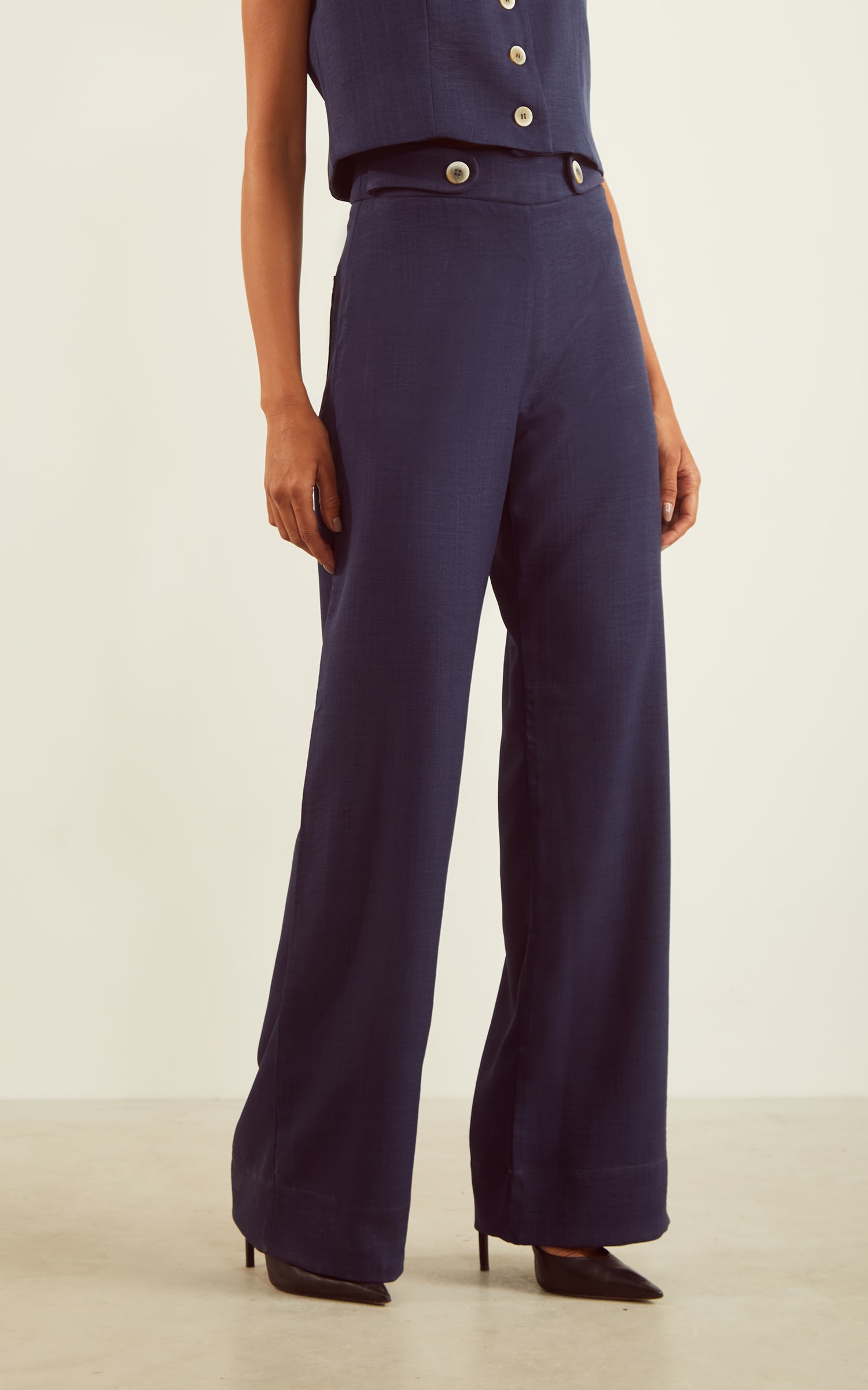 Pantalona Sonhar Detalhe Cós Marinho
