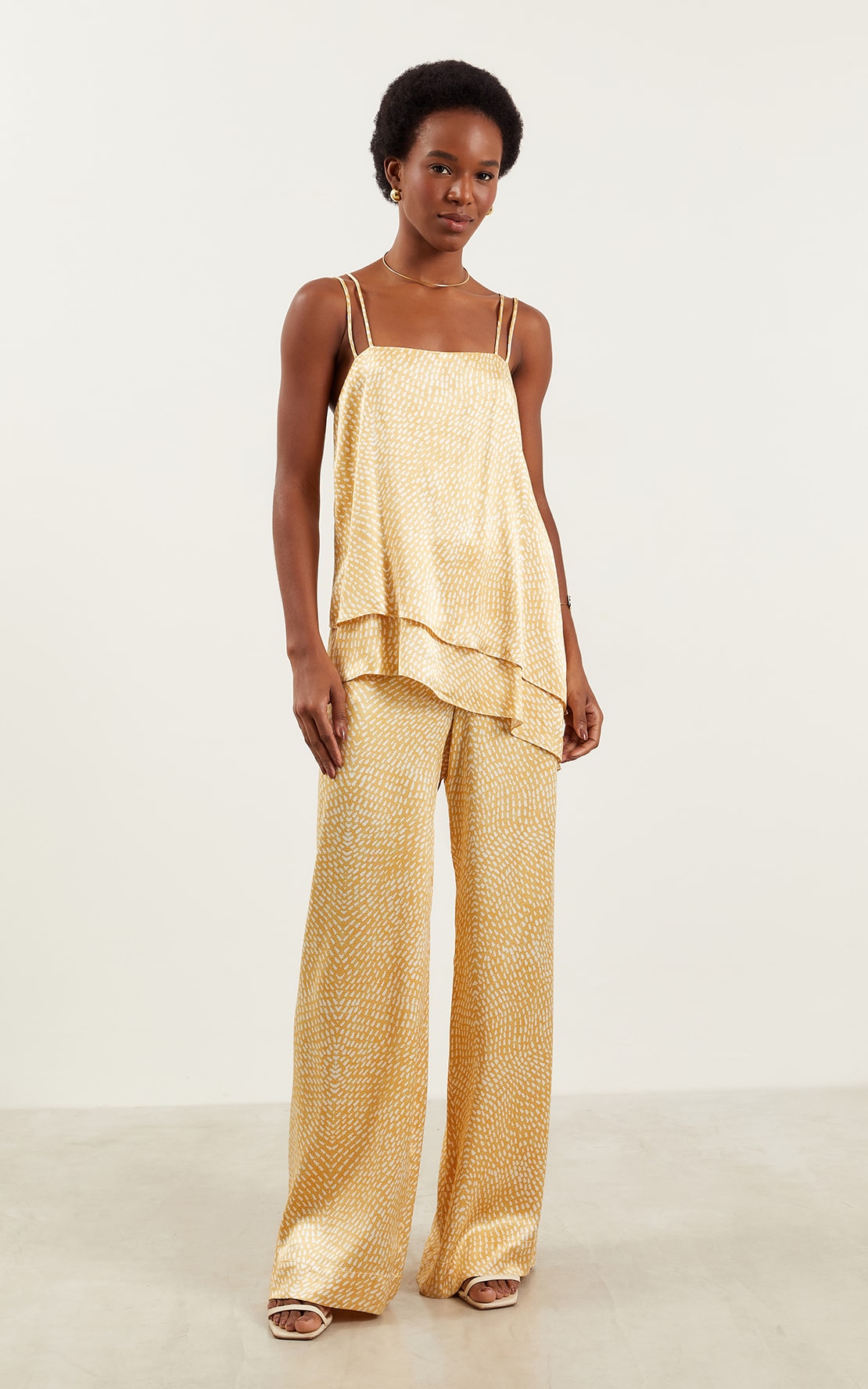 Pantalona Sun Acetinada Amarelo