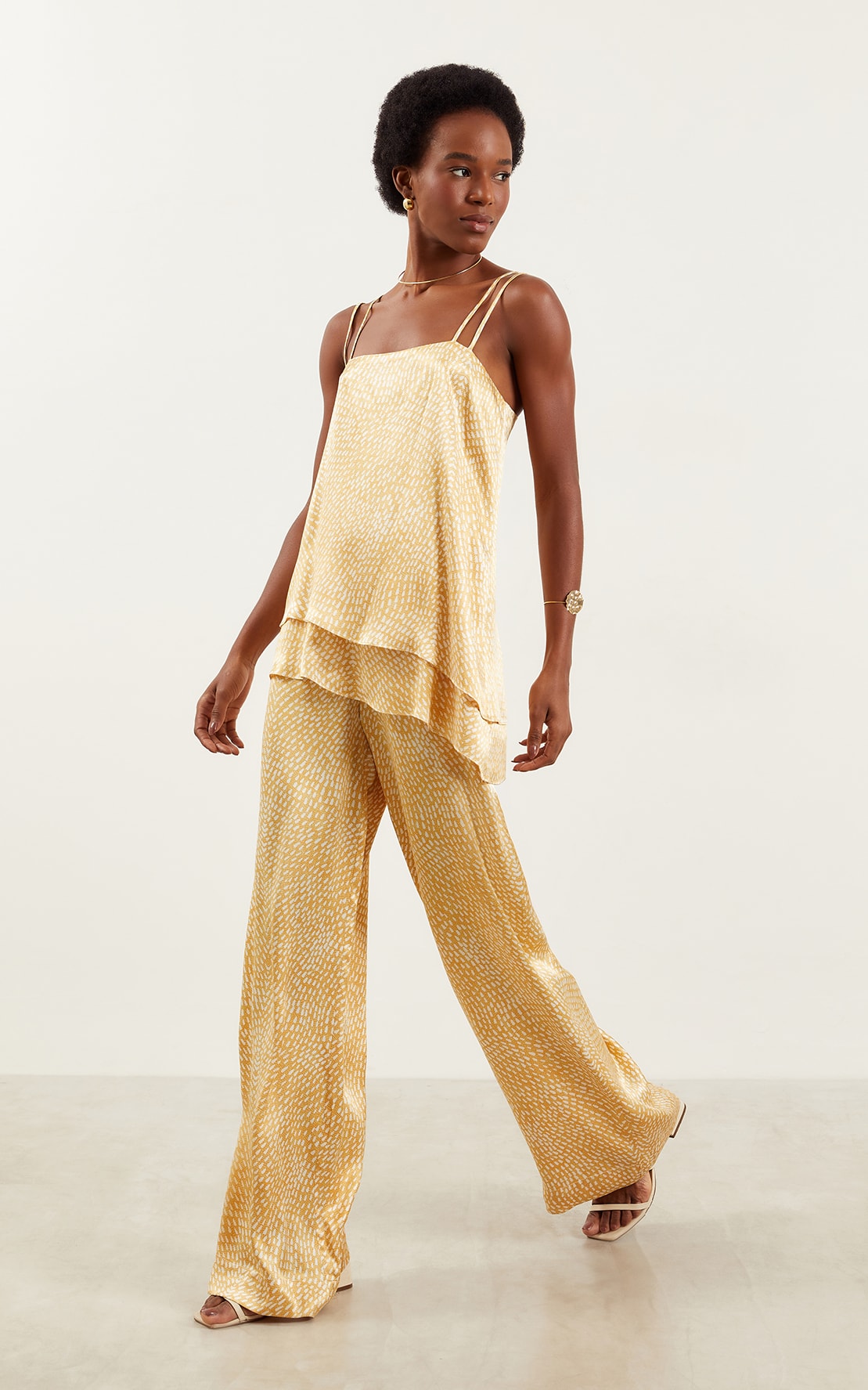 Pantalona Sun Acetinada Amarelo