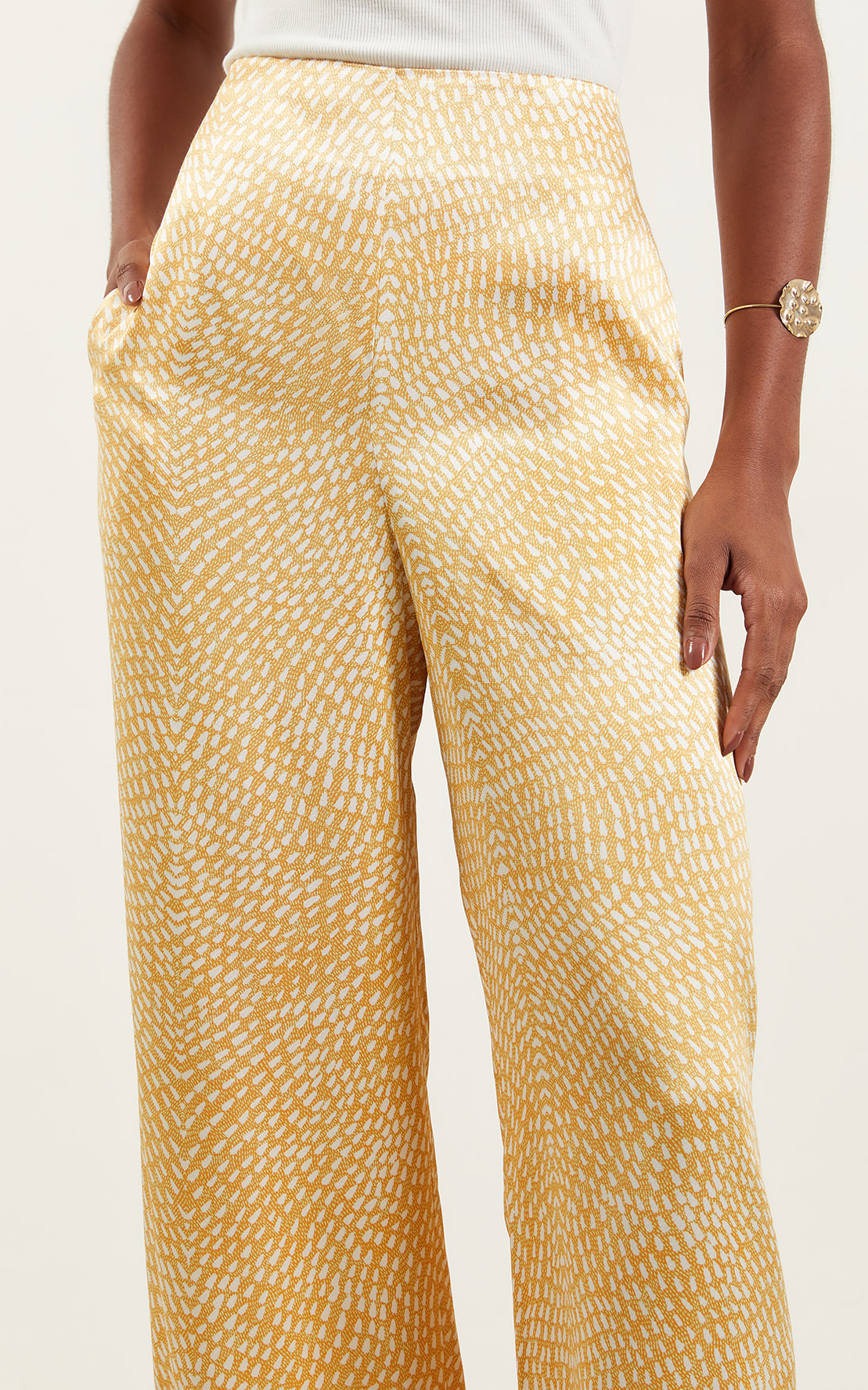 Pantalona Sun Acetinada Amarelo