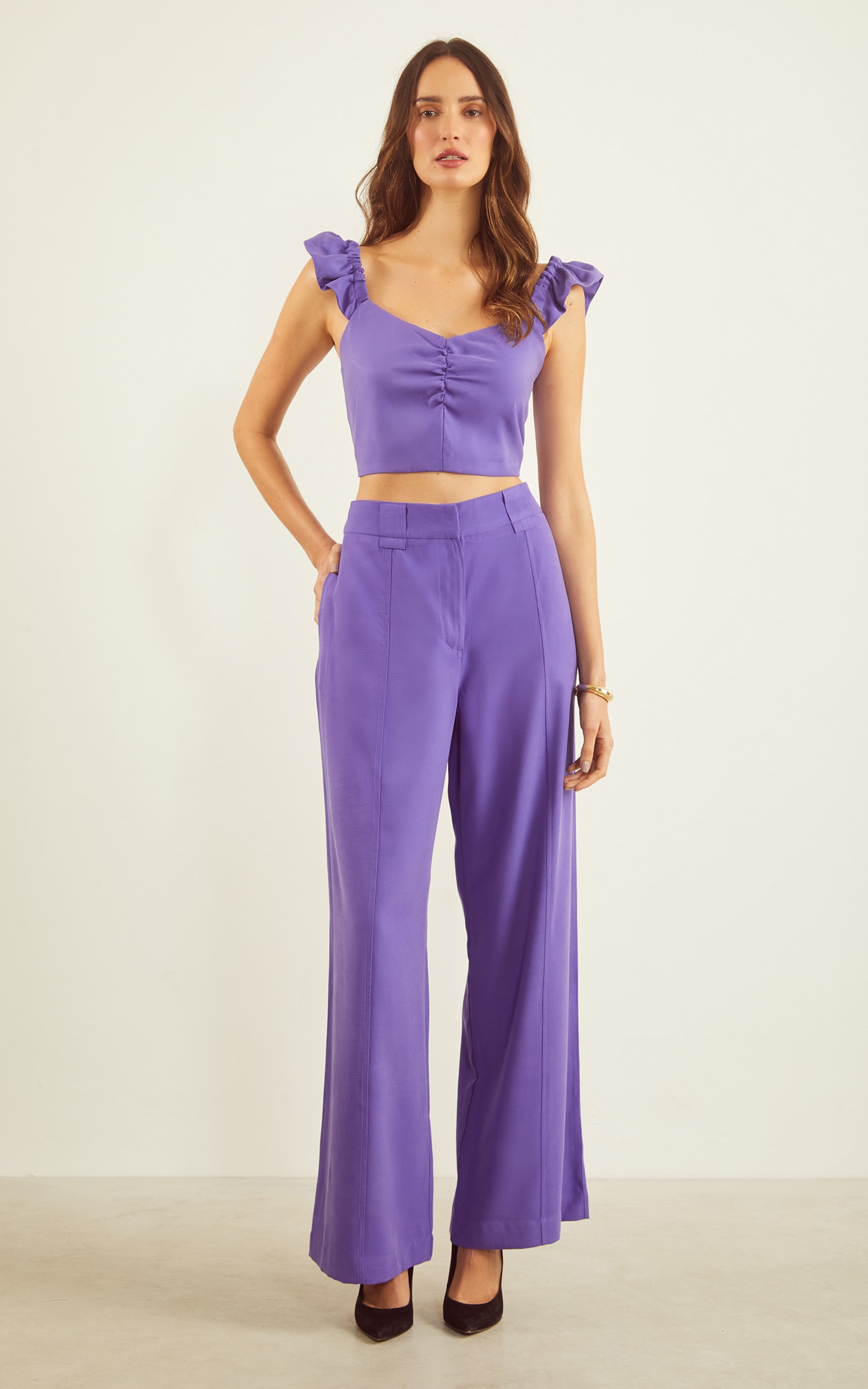 Pantalona Velvet Passador Largo Ametista