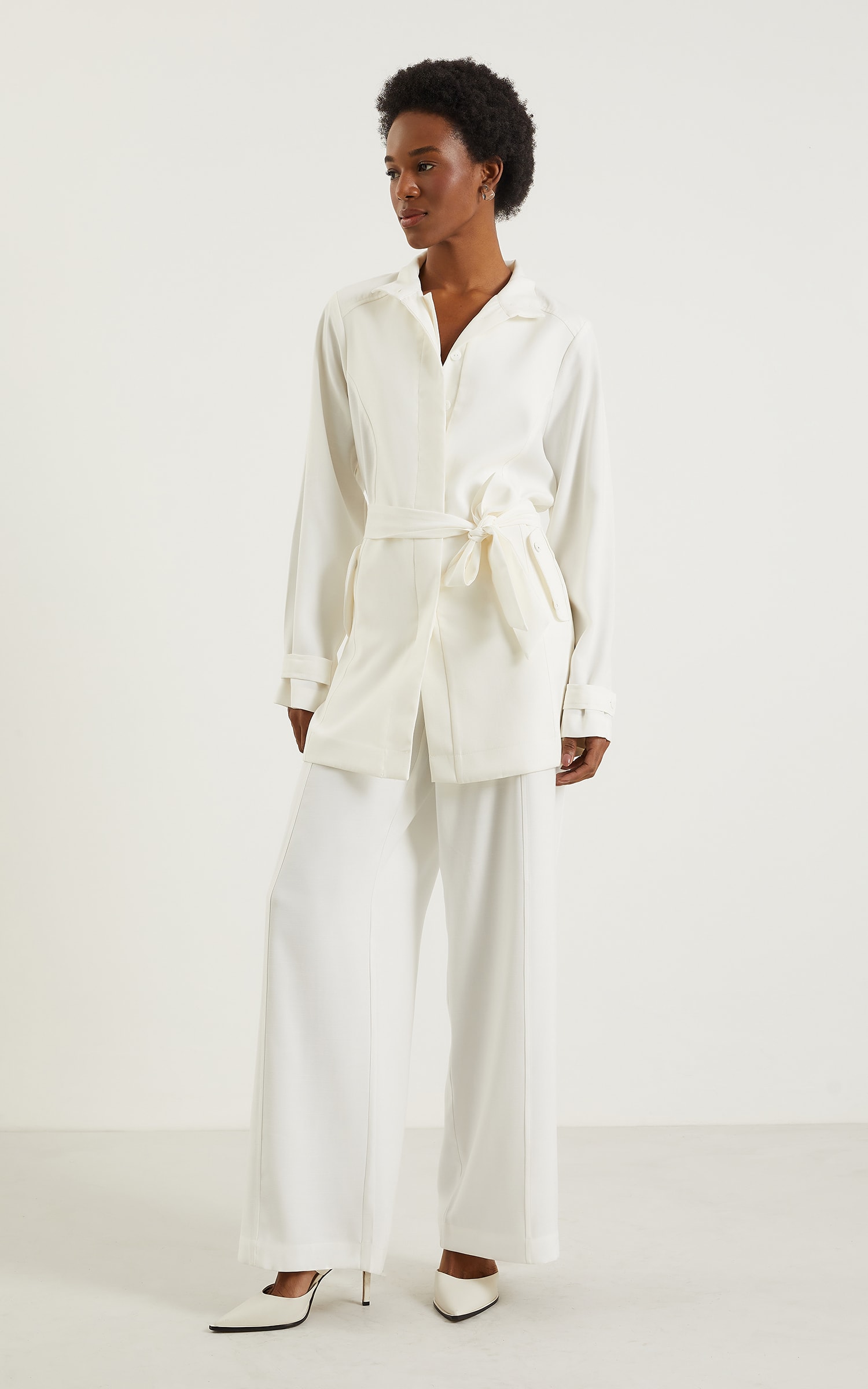 Pantalona Velvet Passador Largo Off White