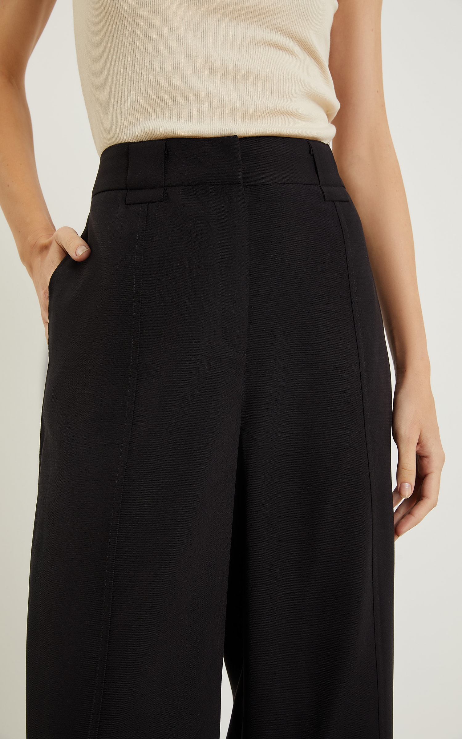 Pantalona Velvet Passador Largo Preto