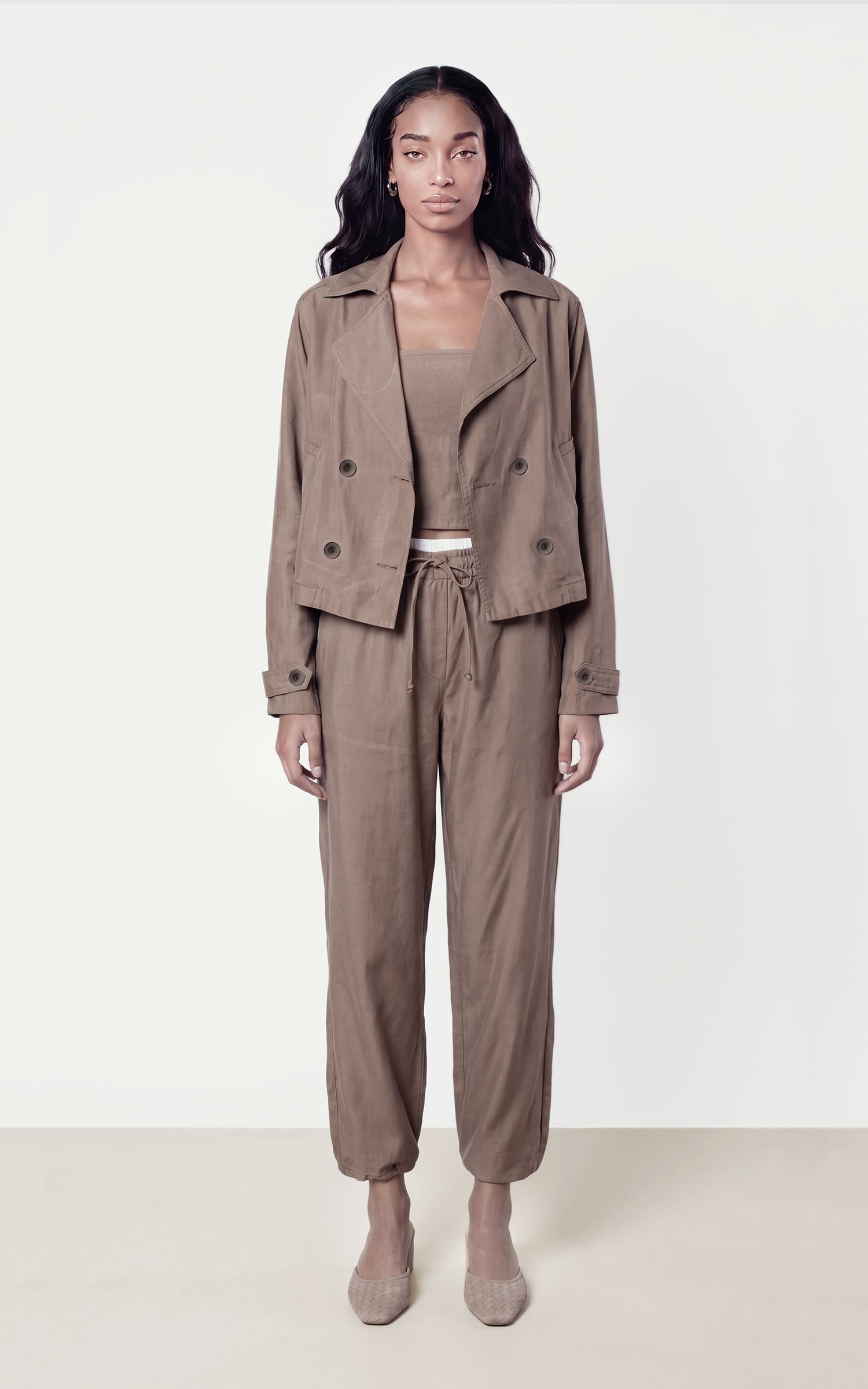 Parka Cropped Cappuccino Fendi