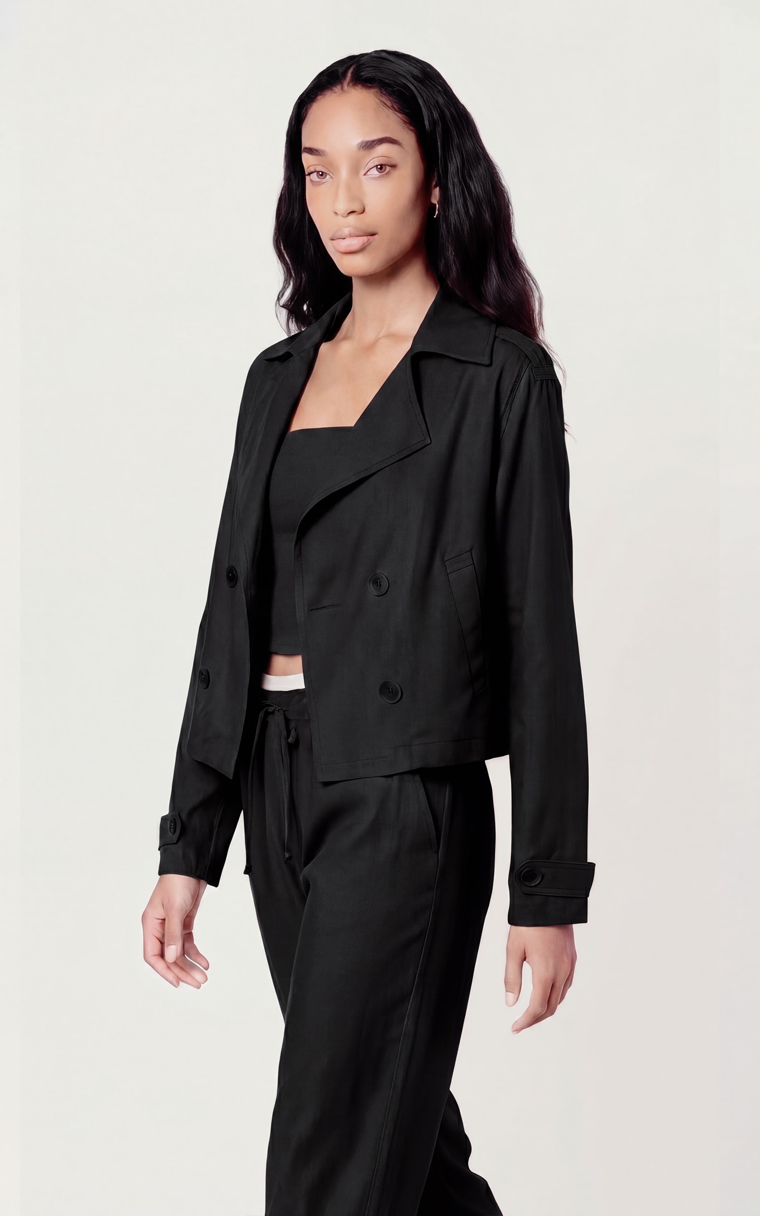 Parka Cropped Cappuccino Preto