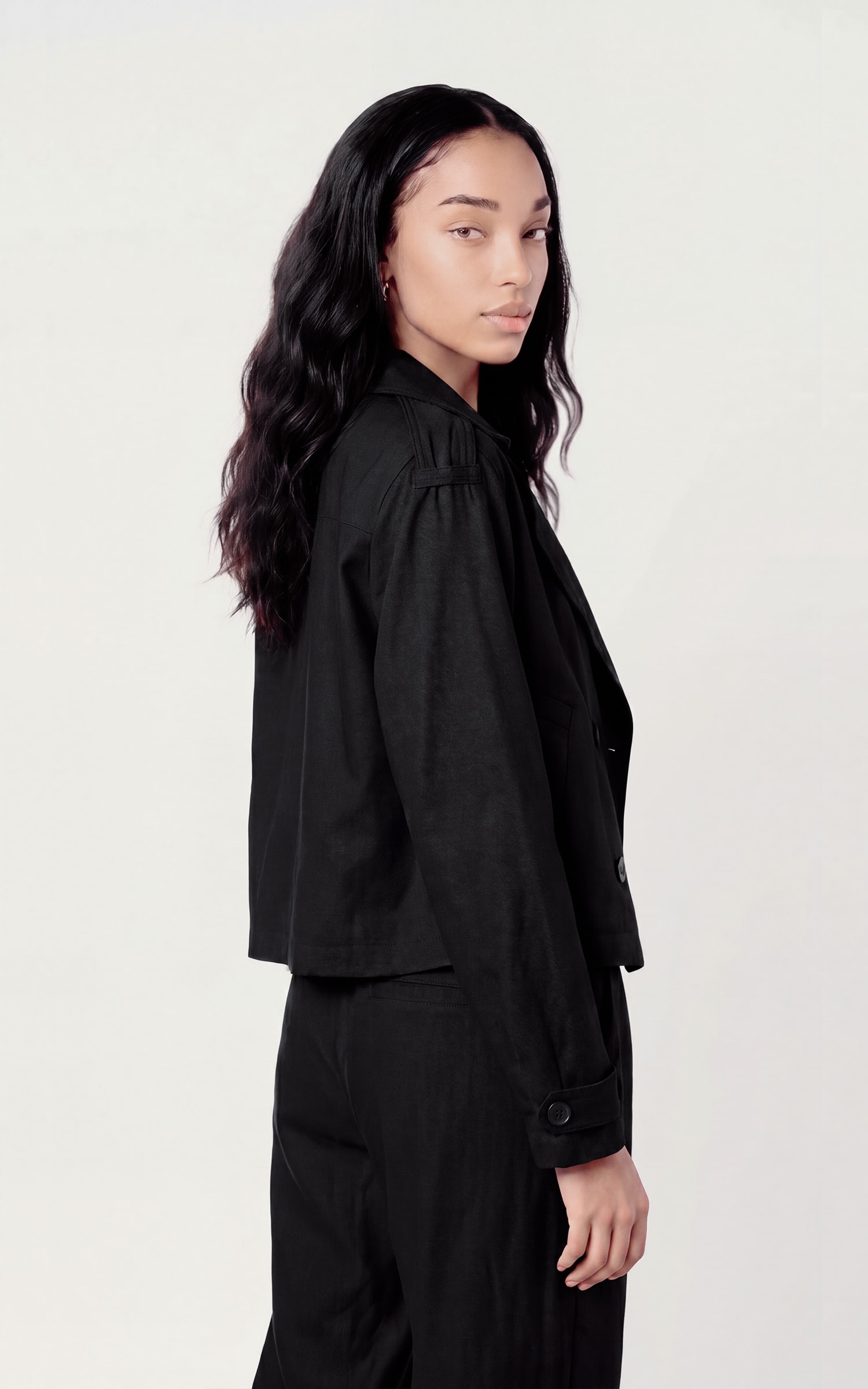 Parka Cropped Cappuccino Preto