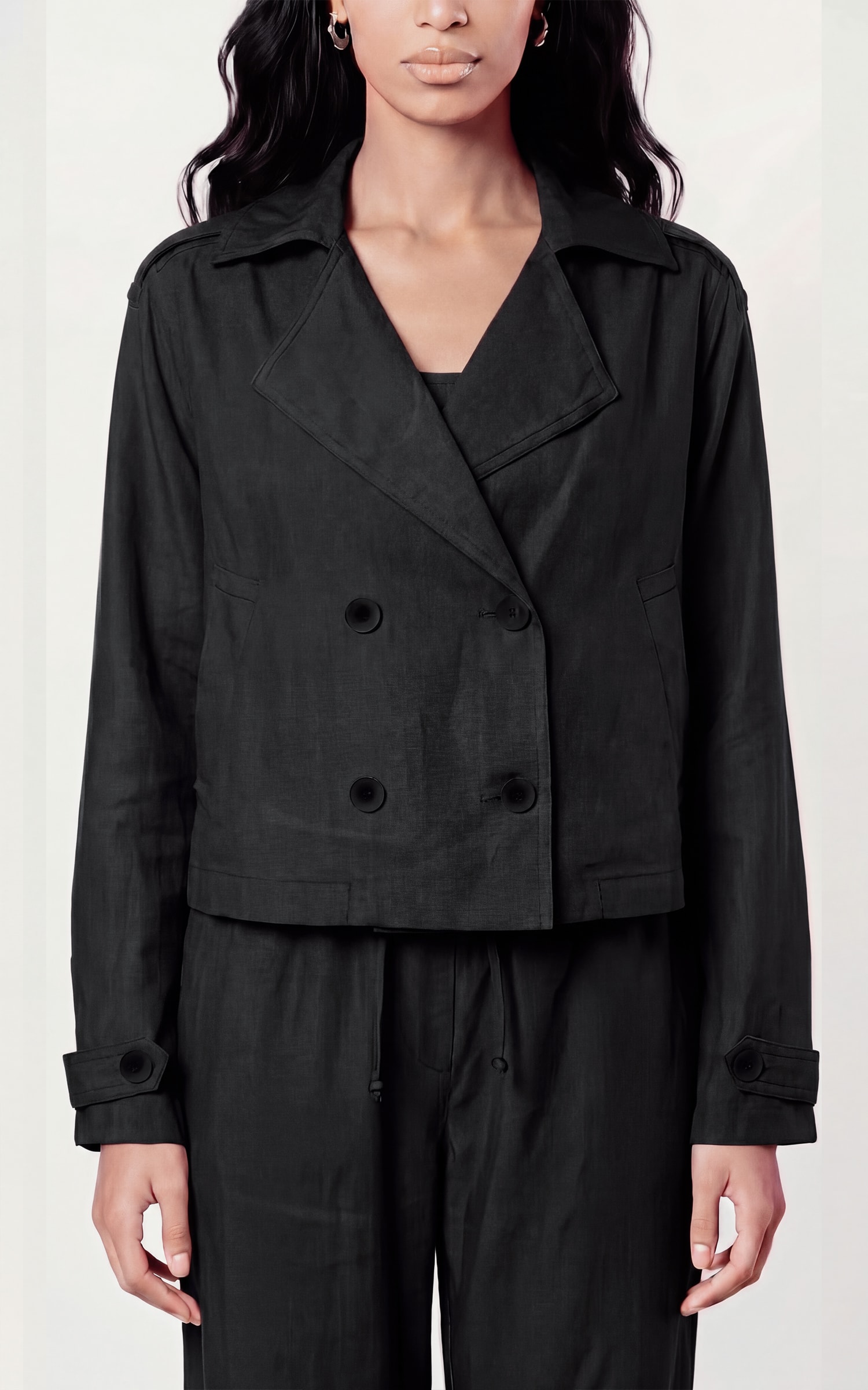 Parka Cropped Cappuccino Preto