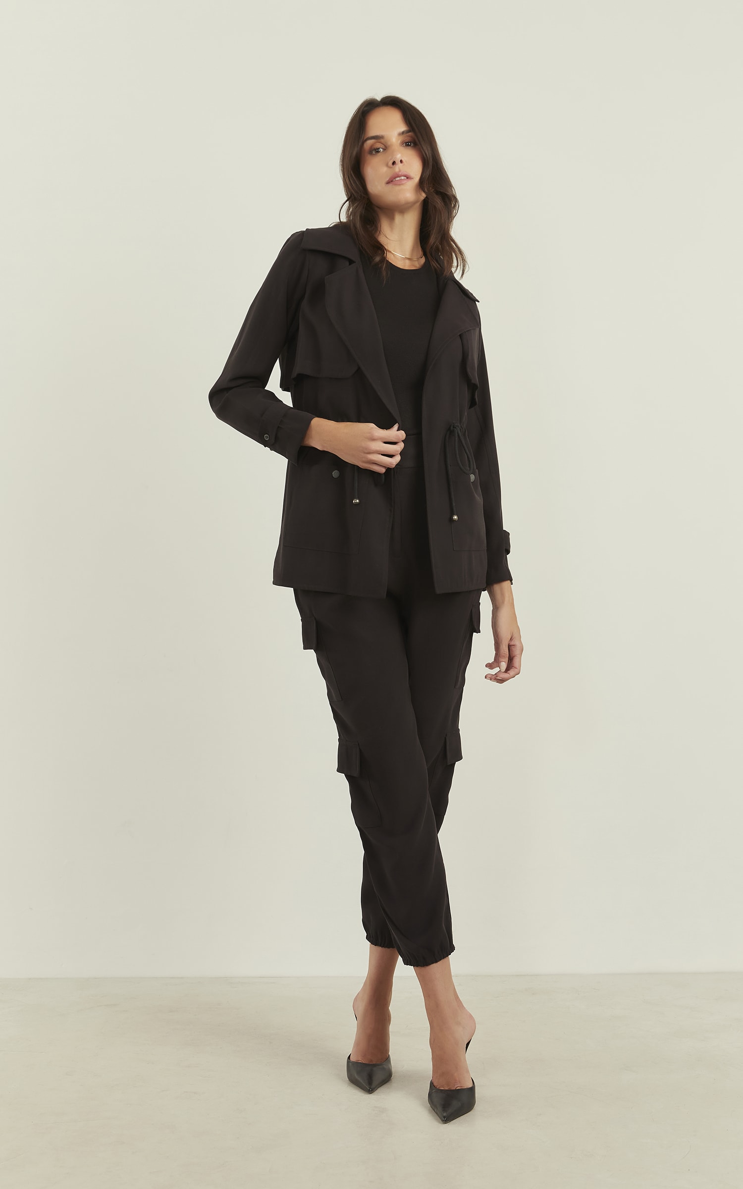 Parka Peach Preto