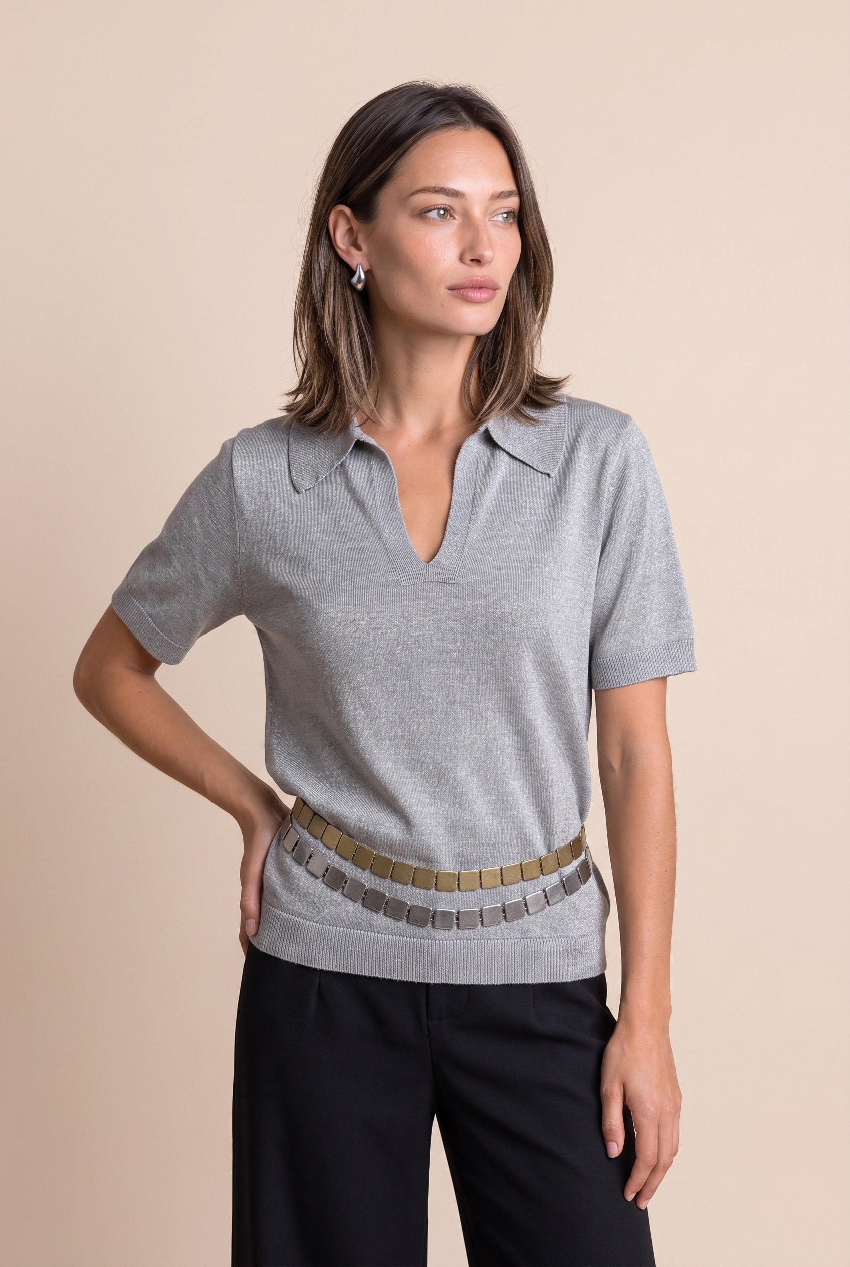 Polo New Tricot Cinza
