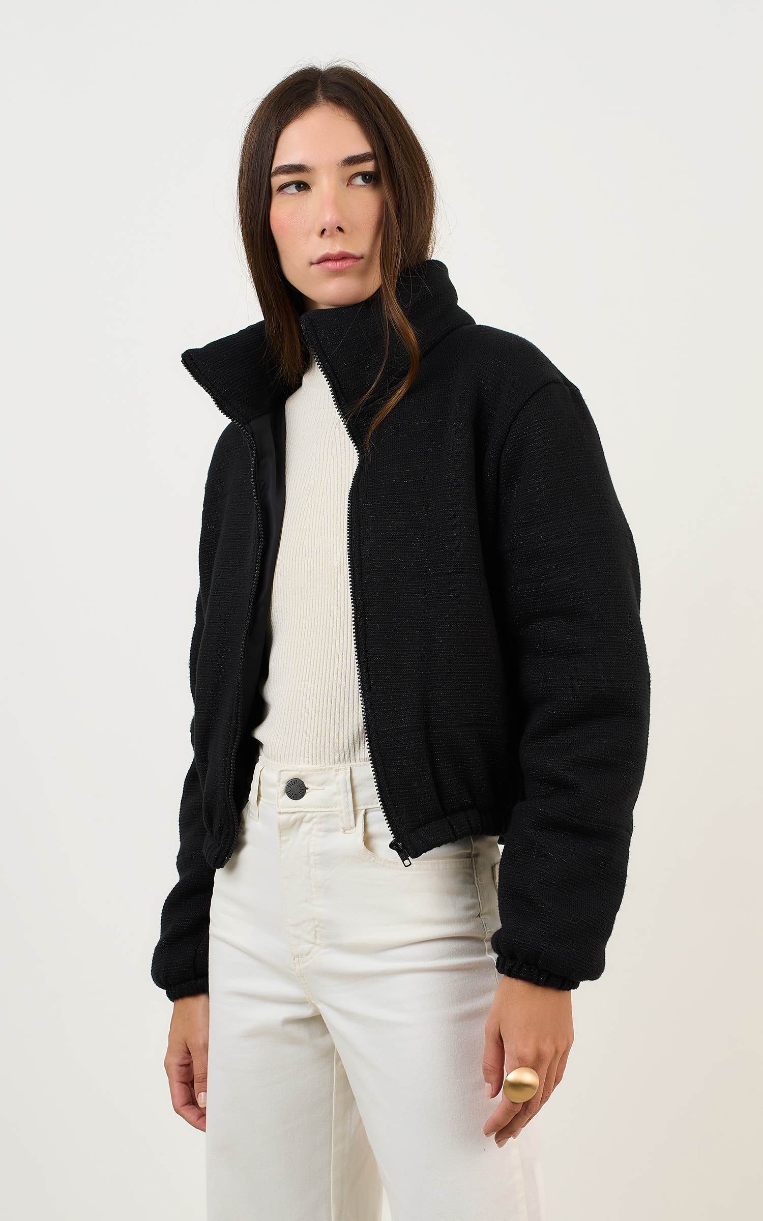 Puffer Lurex Preto