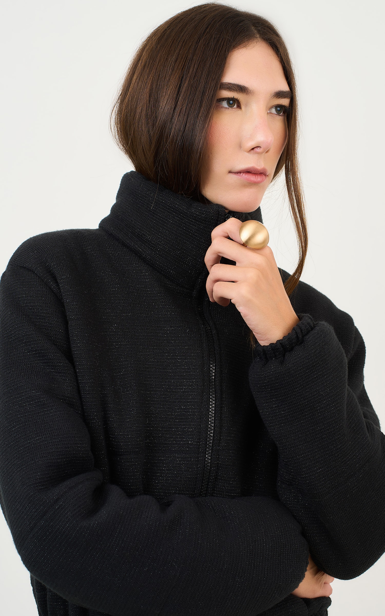 Puffer Lurex Preto