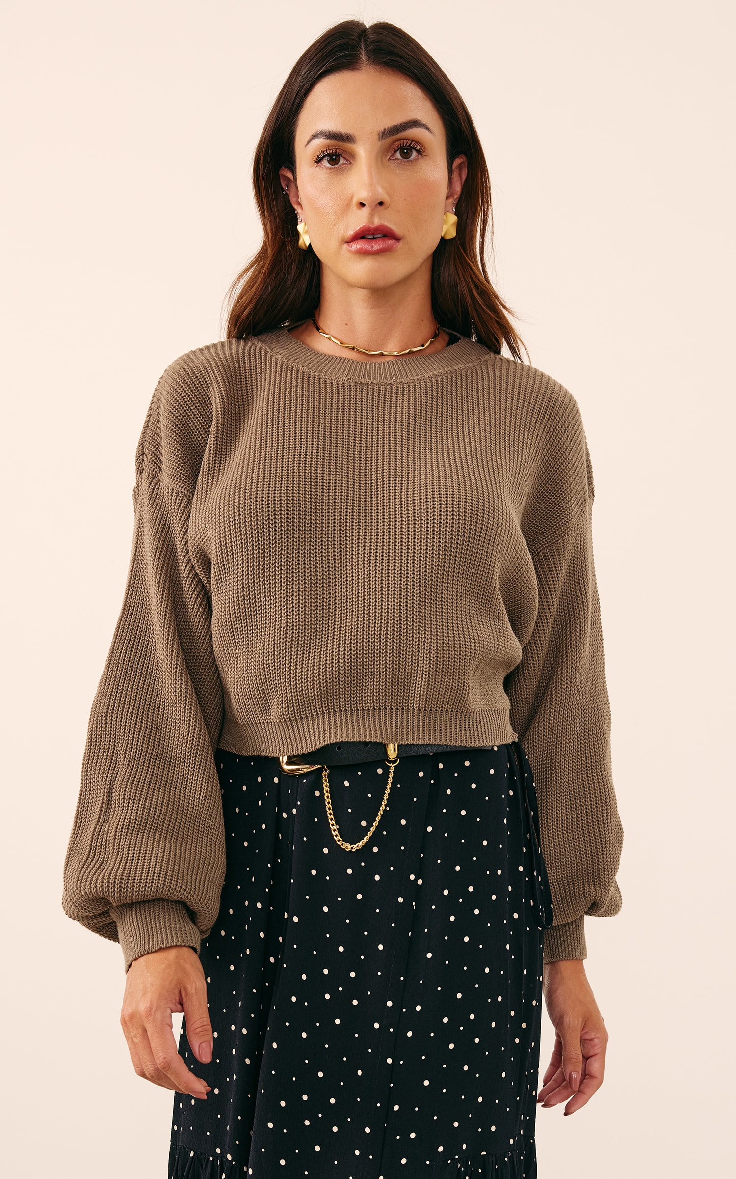 Pull Manga Ampla Cappuccino