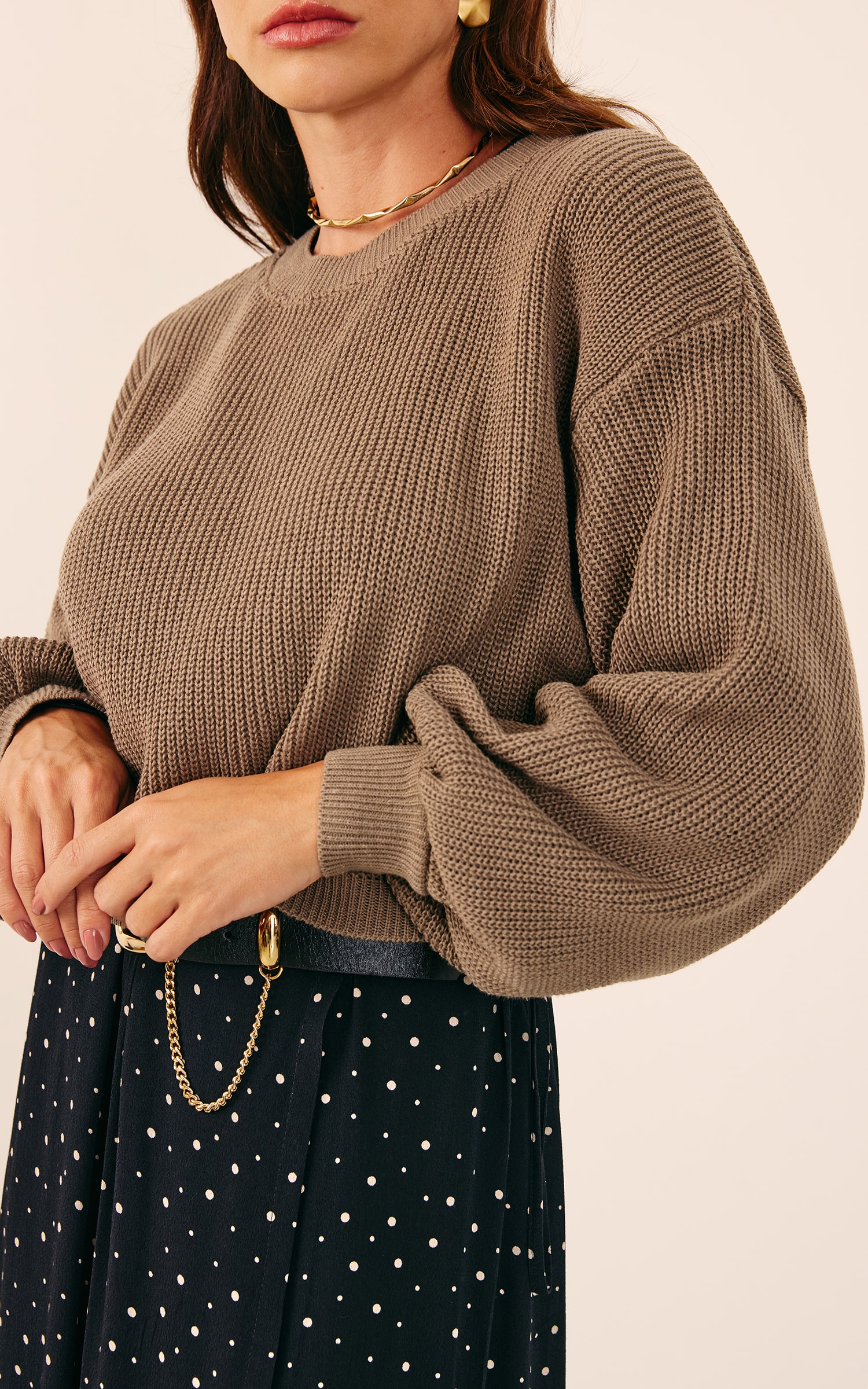 Pull Manga Ampla Cappuccino
