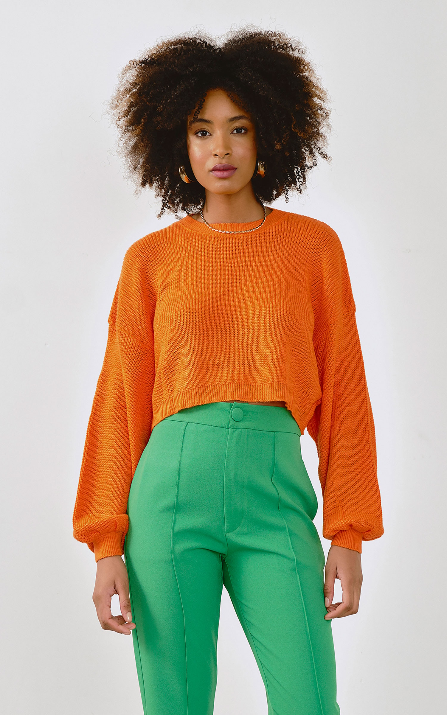 Pull Manga Ampla Laranja