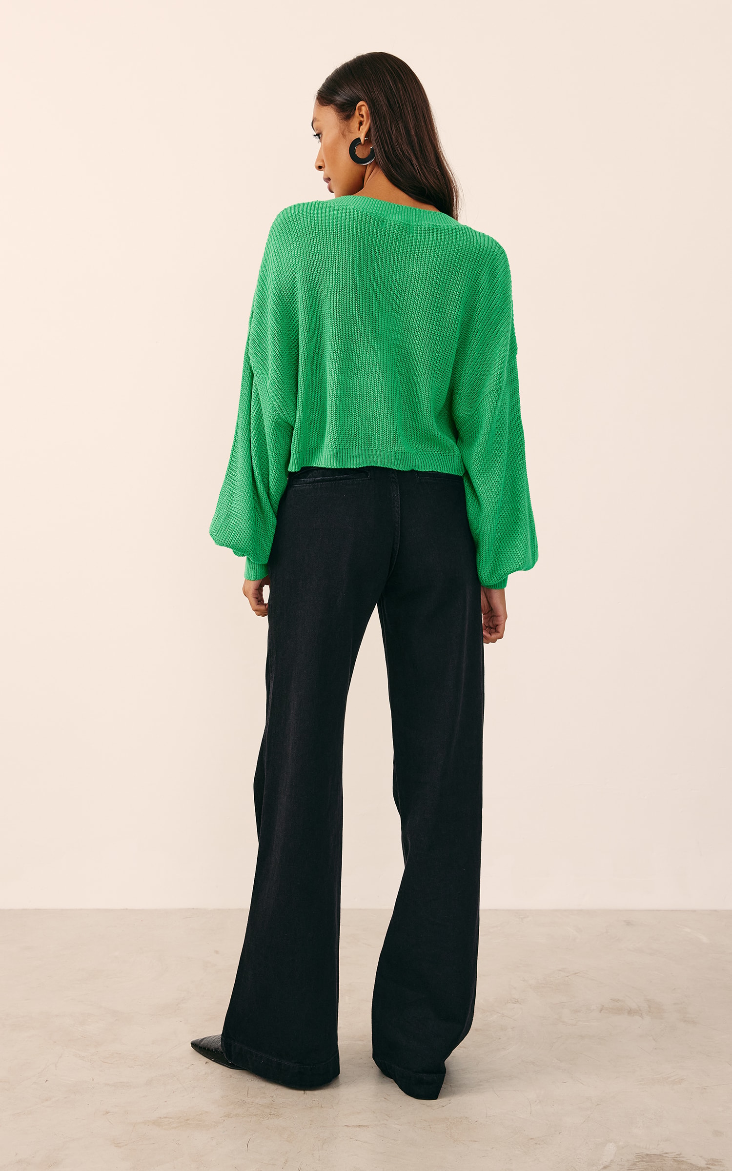 Pull Manga Ampla Verde