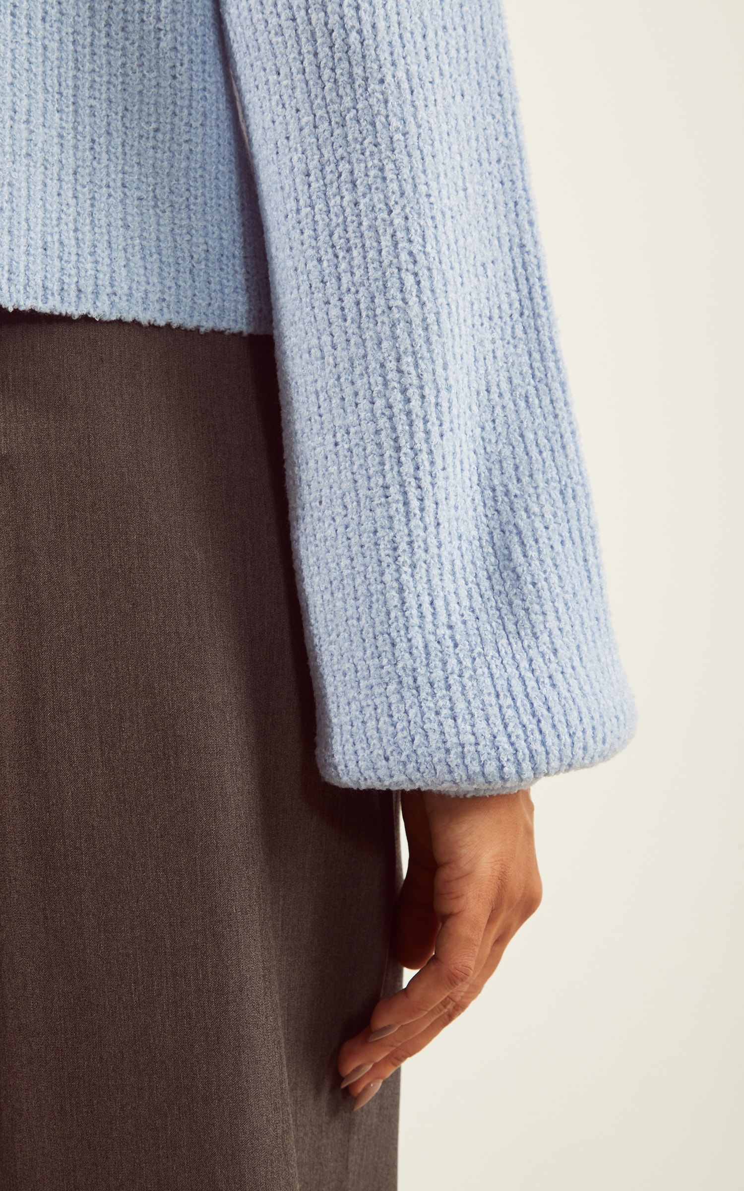 Pull Tricot Basic Azul Claro