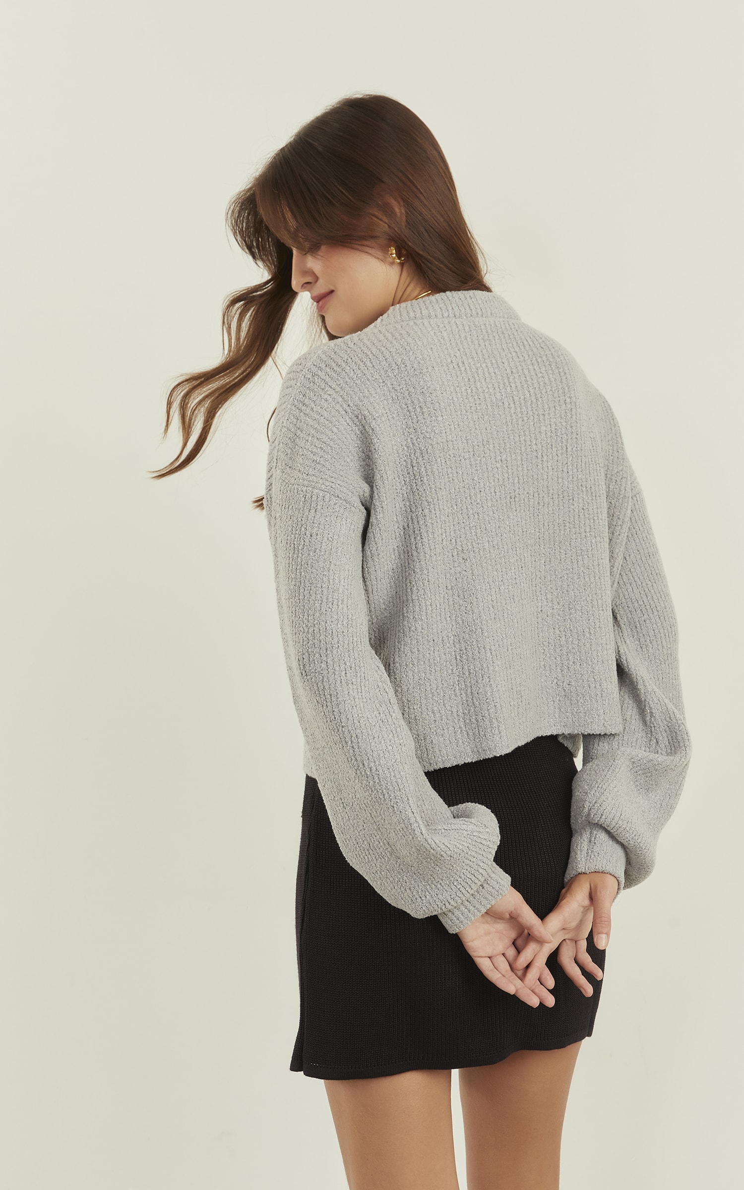 Pull Tricot Basic Cinza