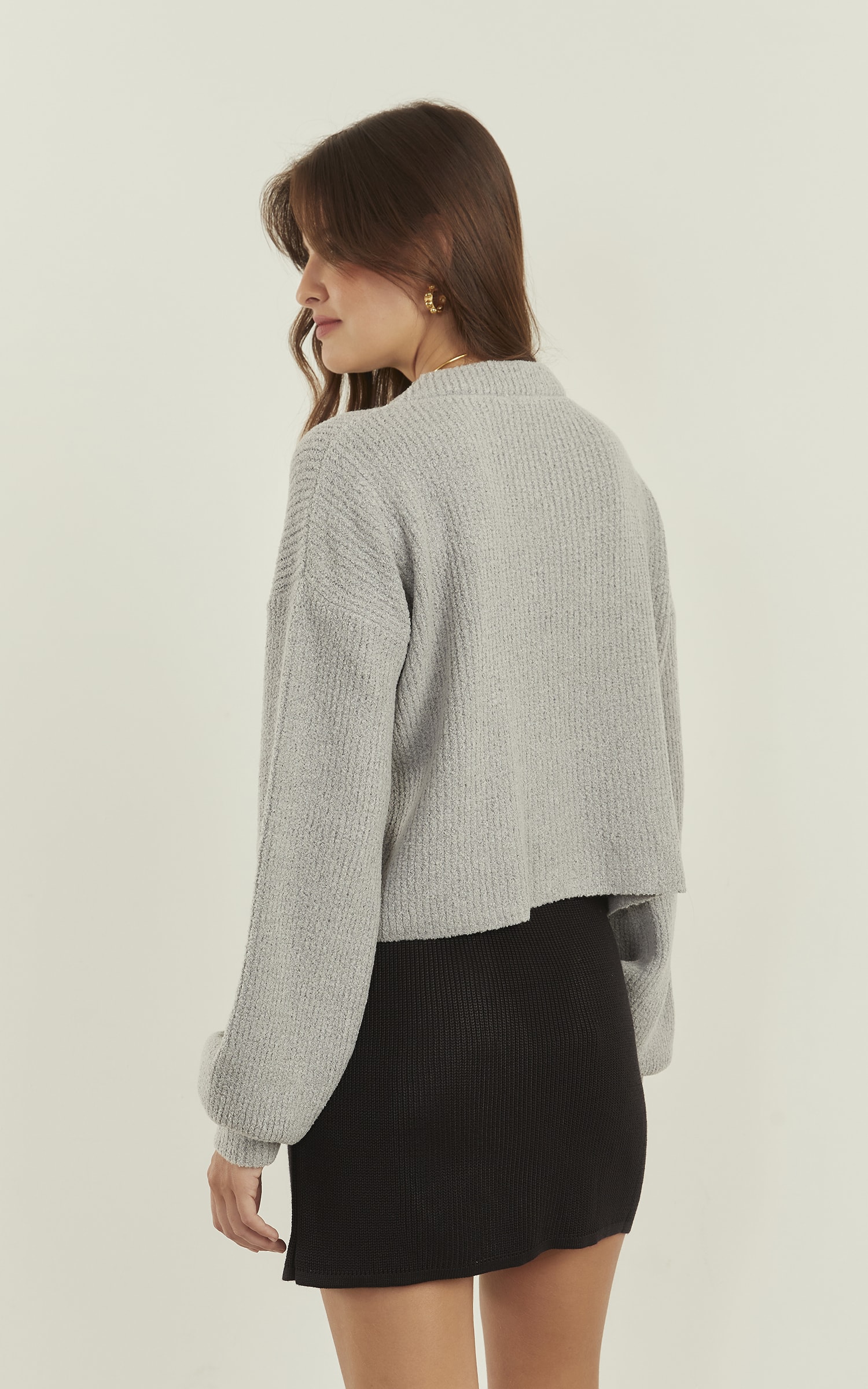 Pull Tricot Basic Cinza