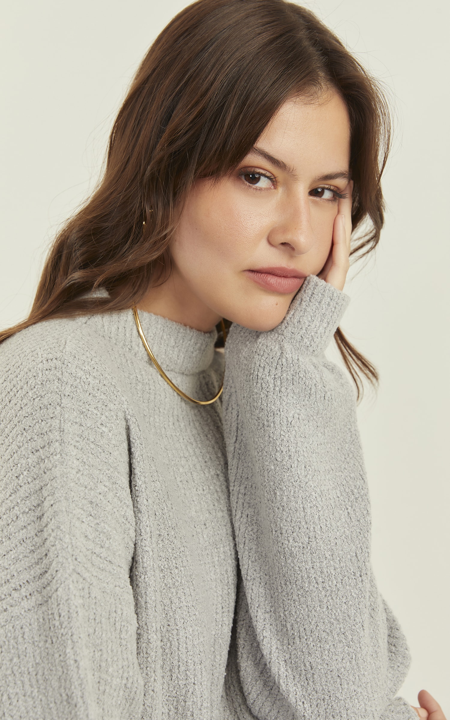 Pull Tricot Basic Cinza