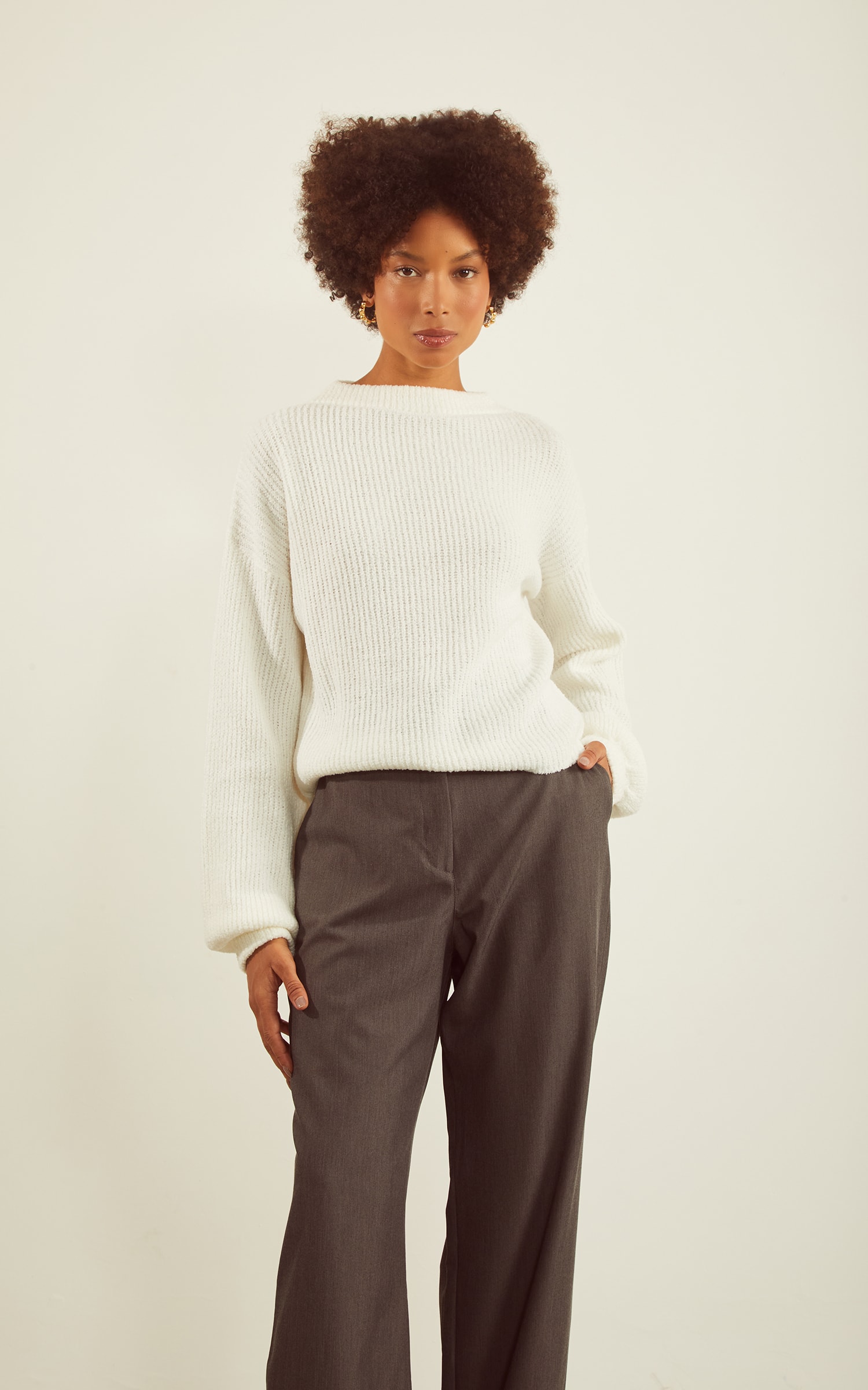 Pull Tricot Basic Off White