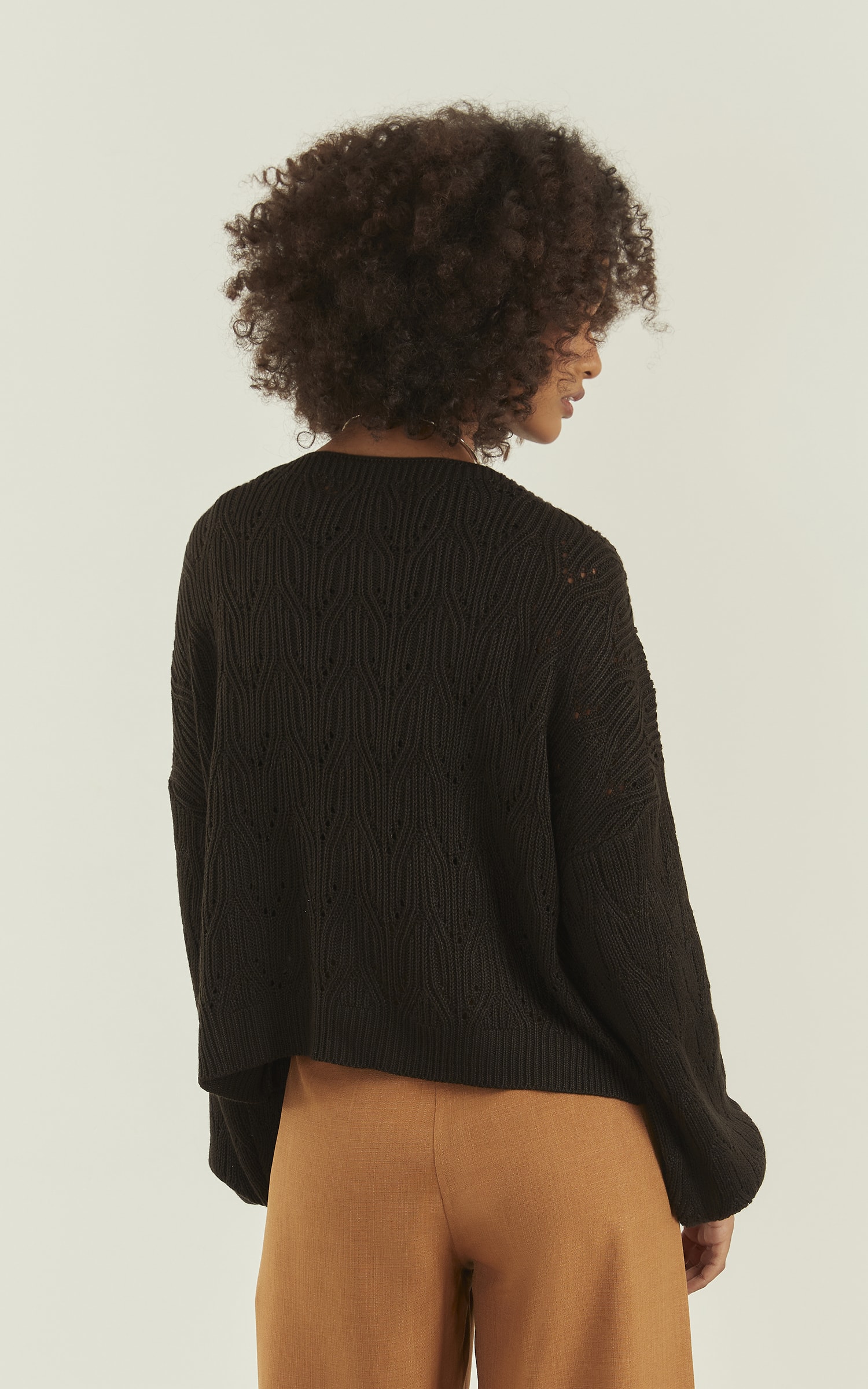 Pull Tricot Brilhante Preto