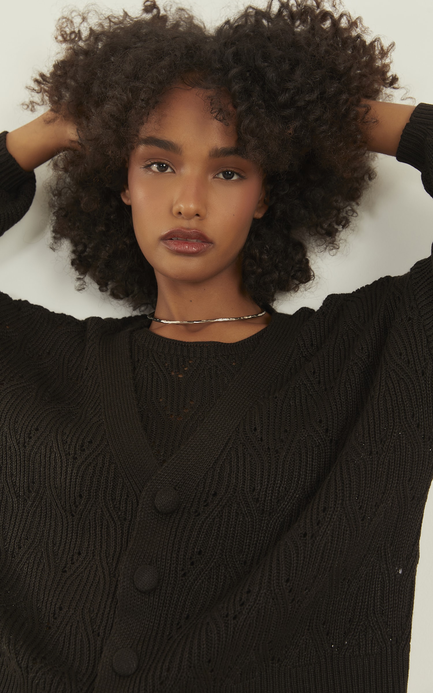 Pull Tricot Brilhante Preto