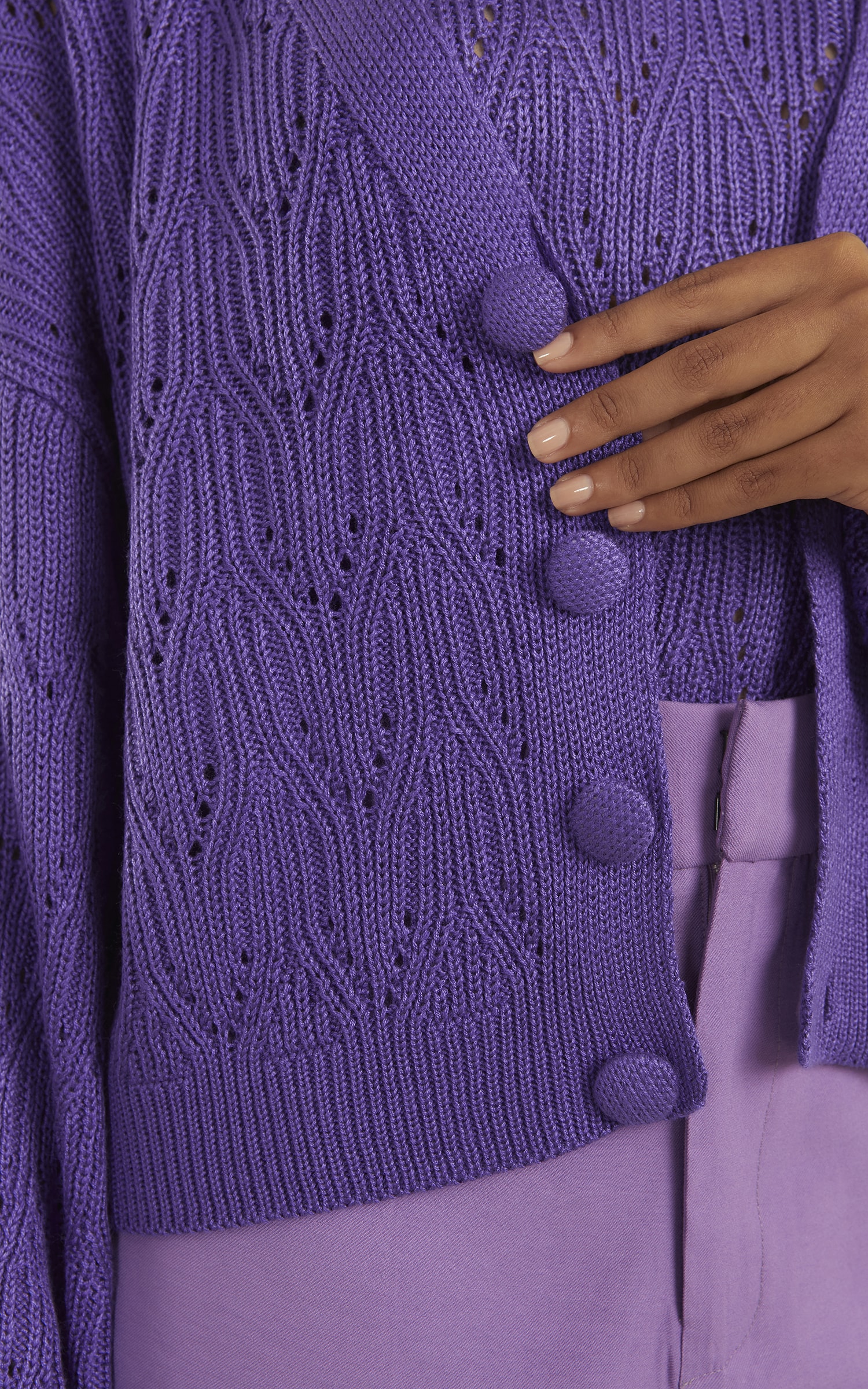 Pull Tricot Brilhante Roxo