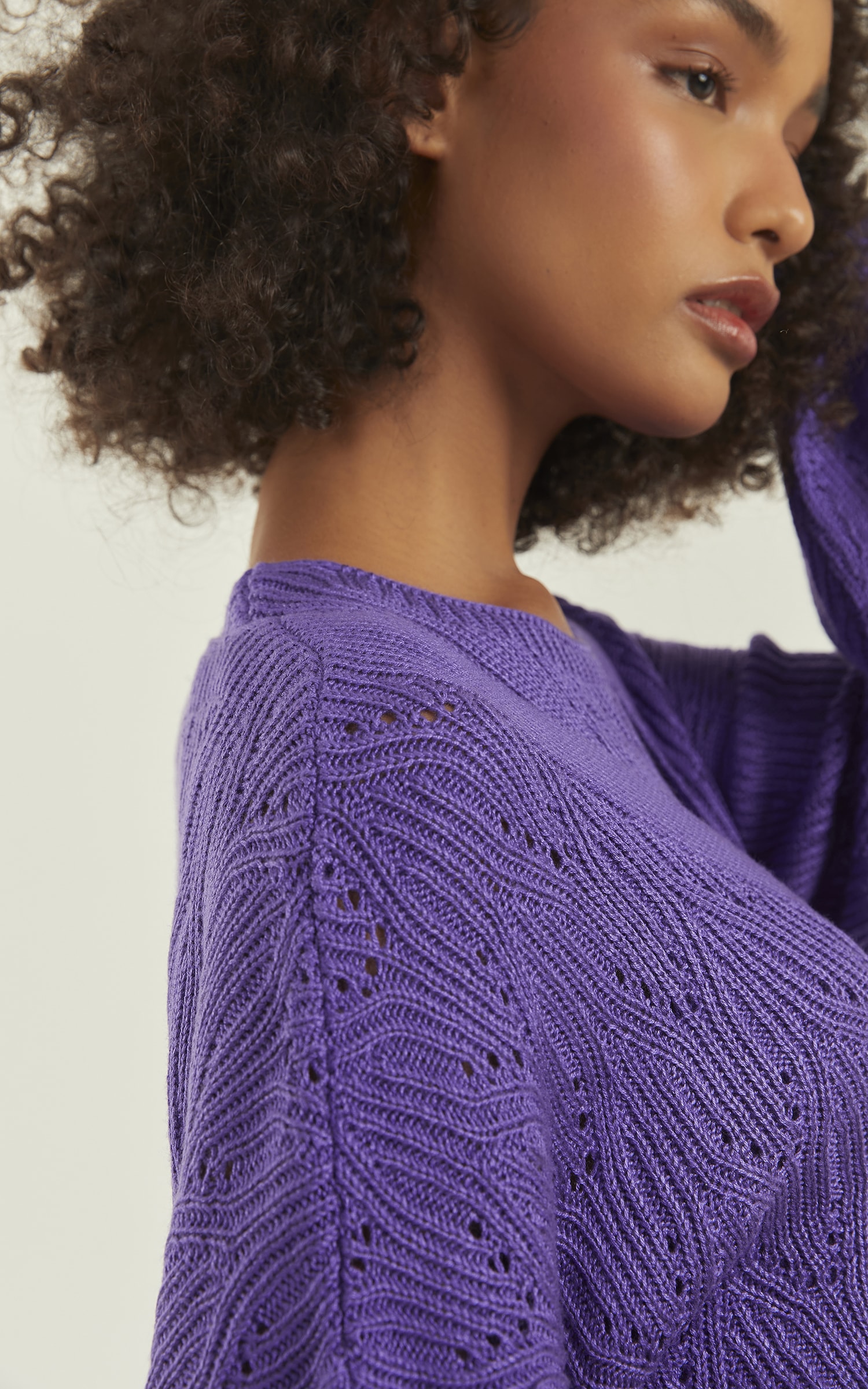 Pull Tricot Brilhante Roxo