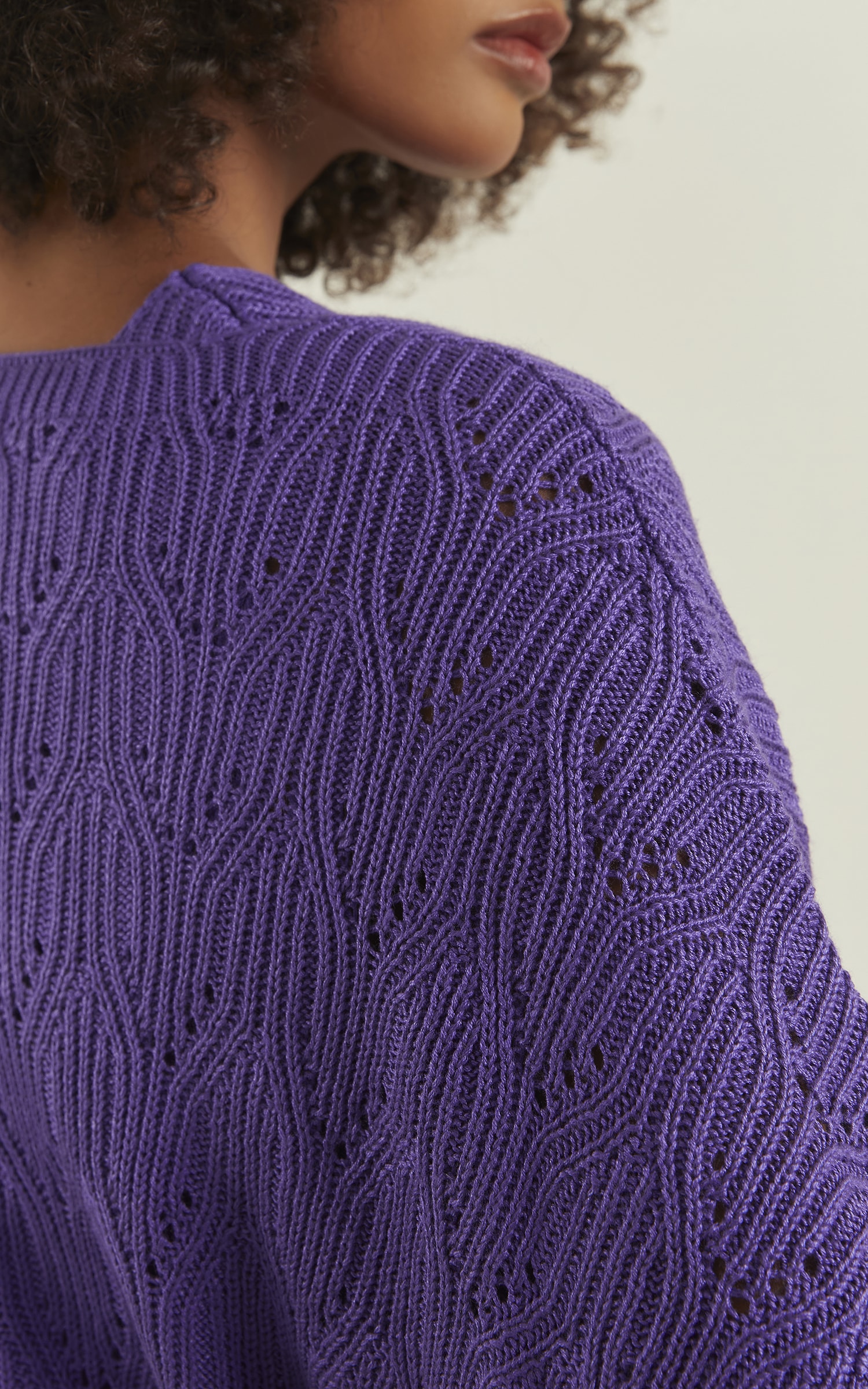Pull Tricot Brilhante Roxo
