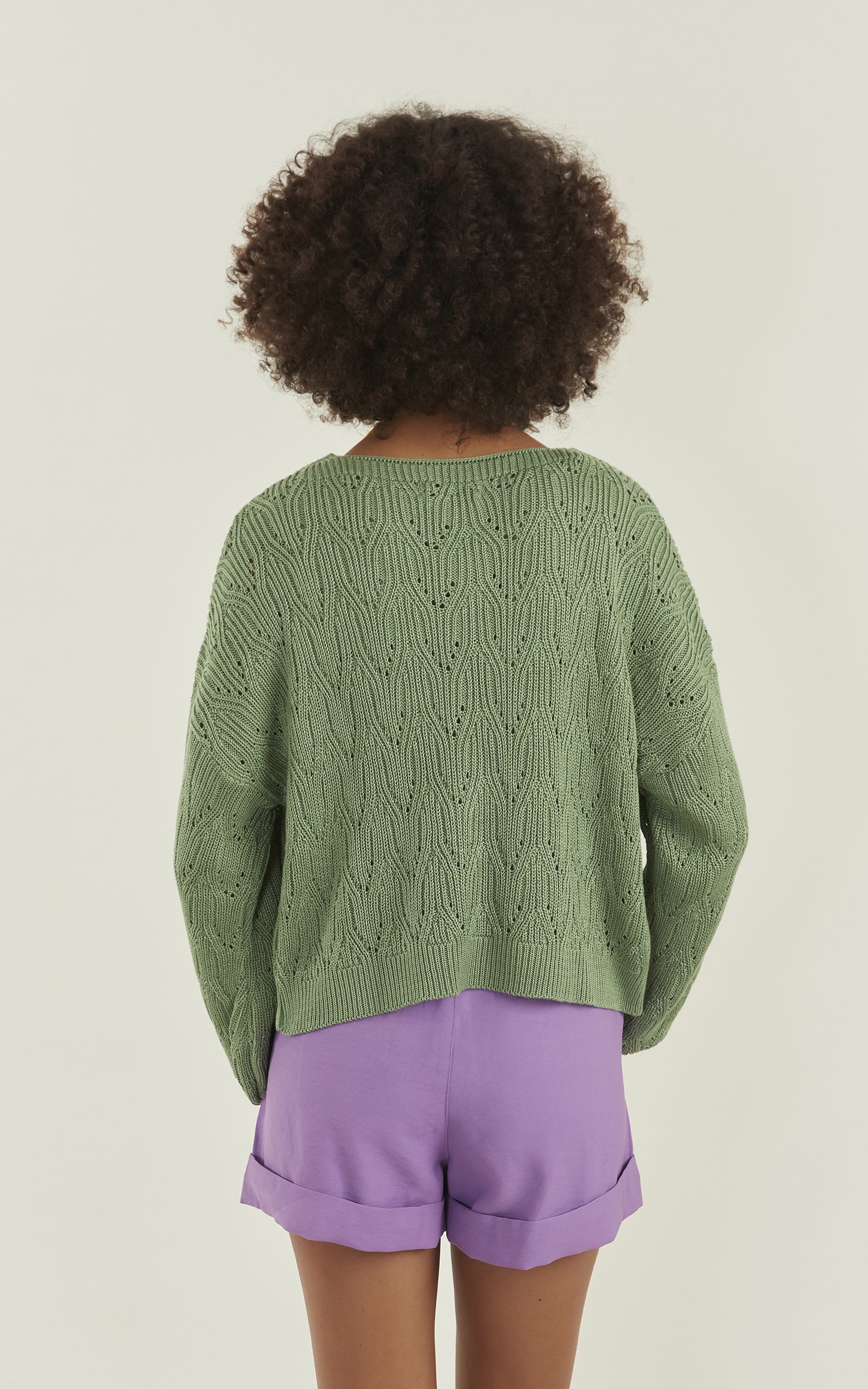Pull Tricot Brilhante Verde