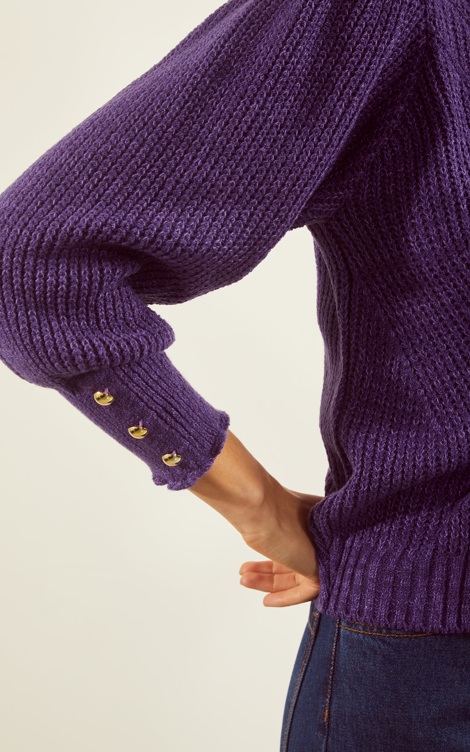 Pull Tricot Maxi Punho Ametista