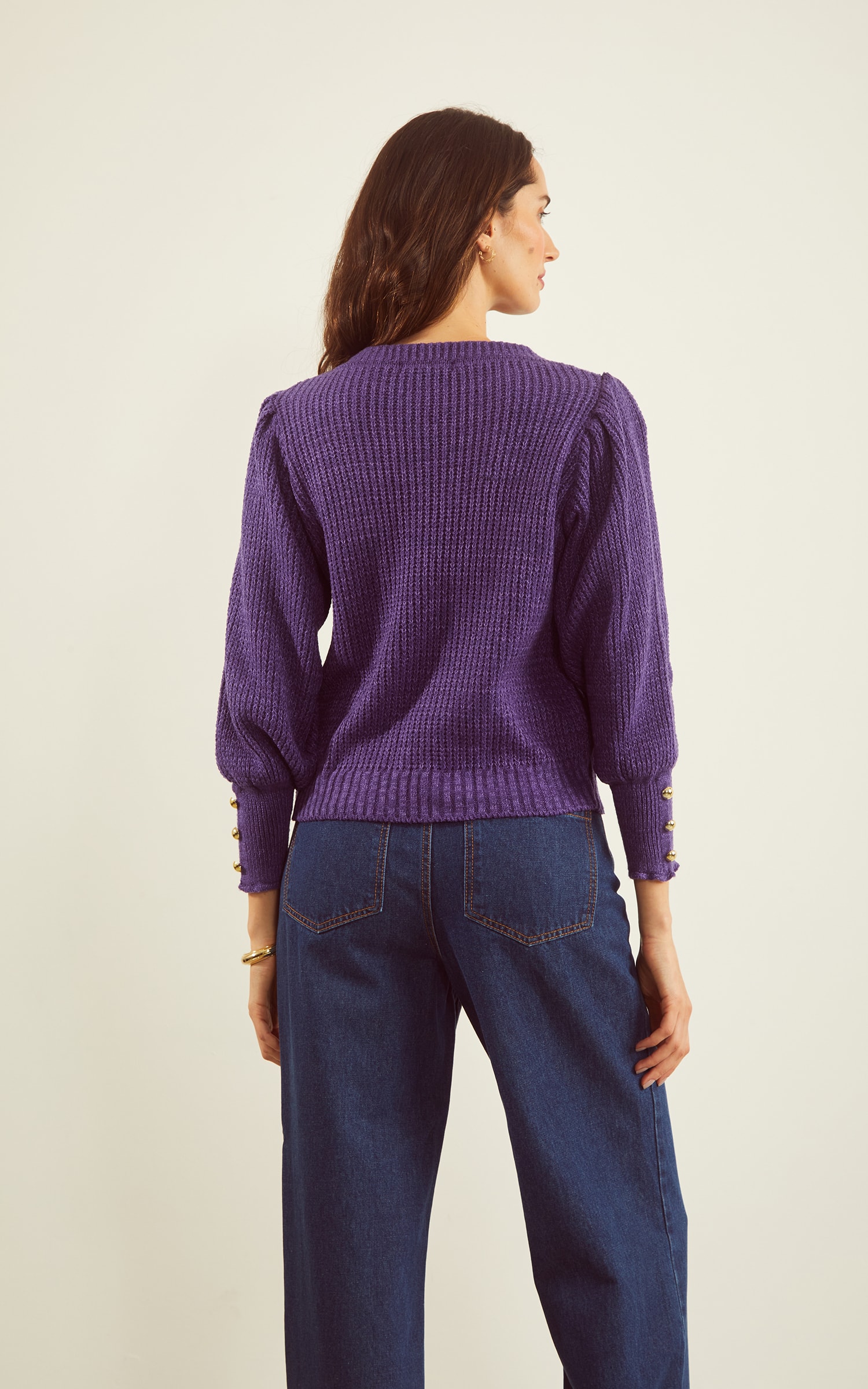 Pull Tricot Maxi Punho Ametista