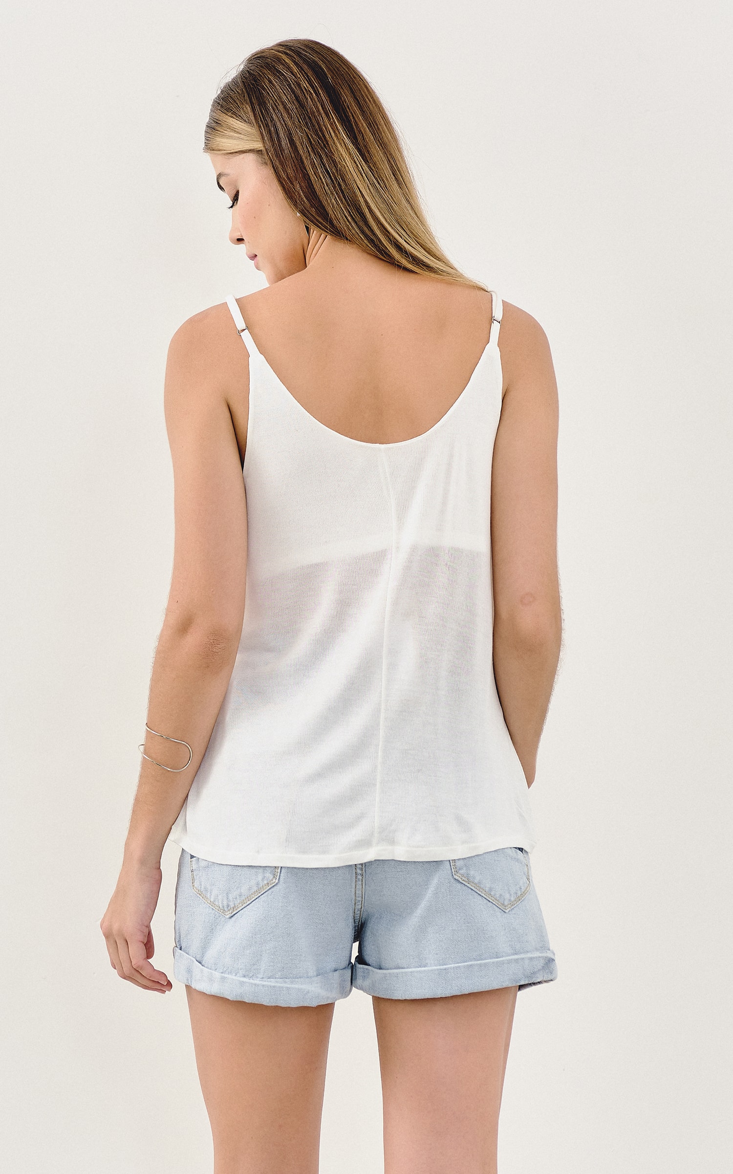 Regata Chevron Malha Branco/Preto