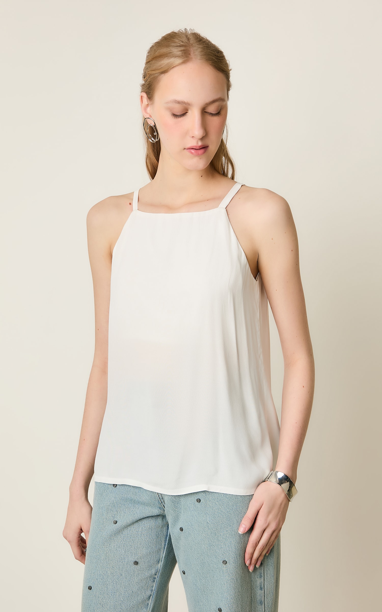 Regata Decote Reto Dom Off White