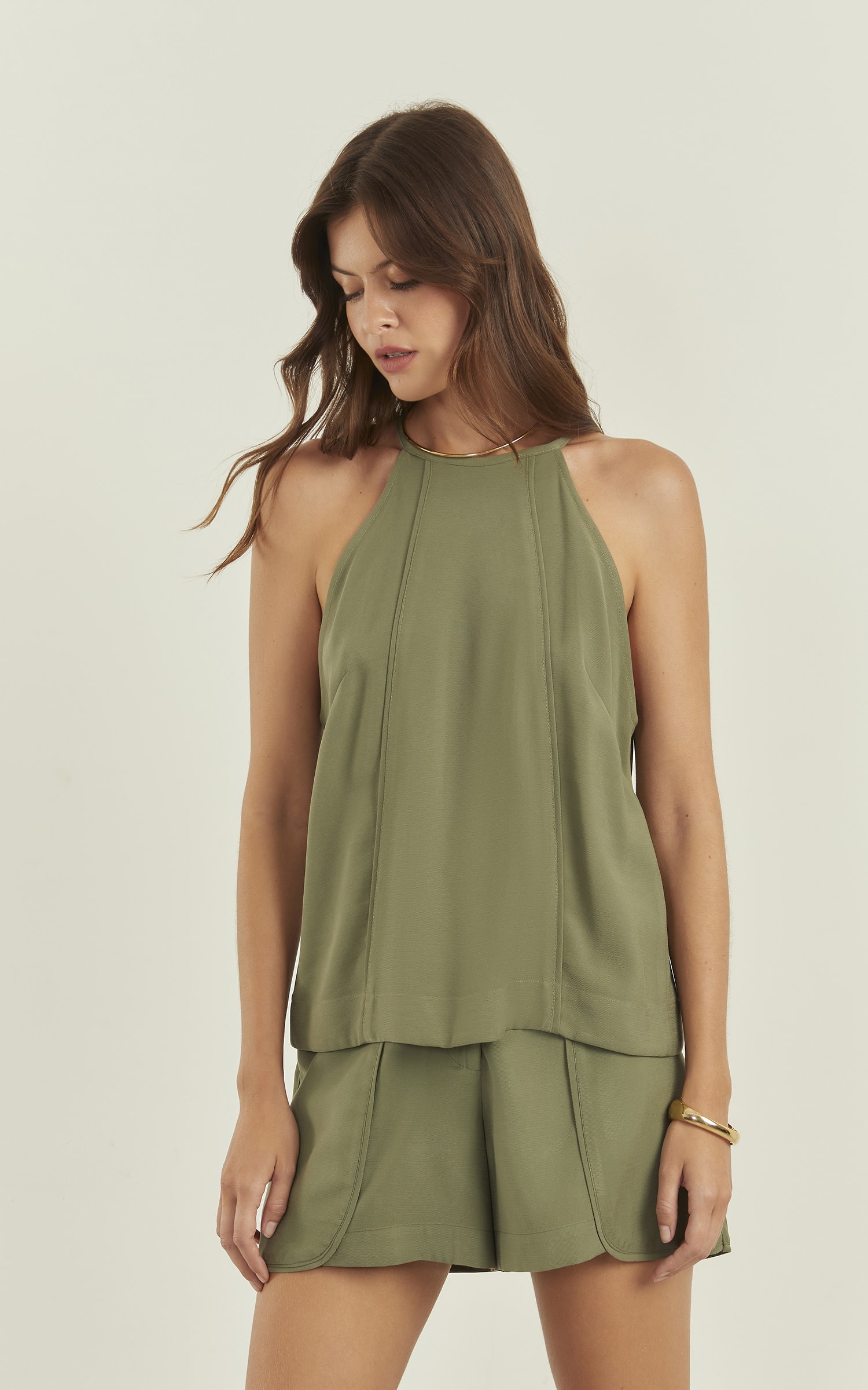 Regata Peach Verde Musgo