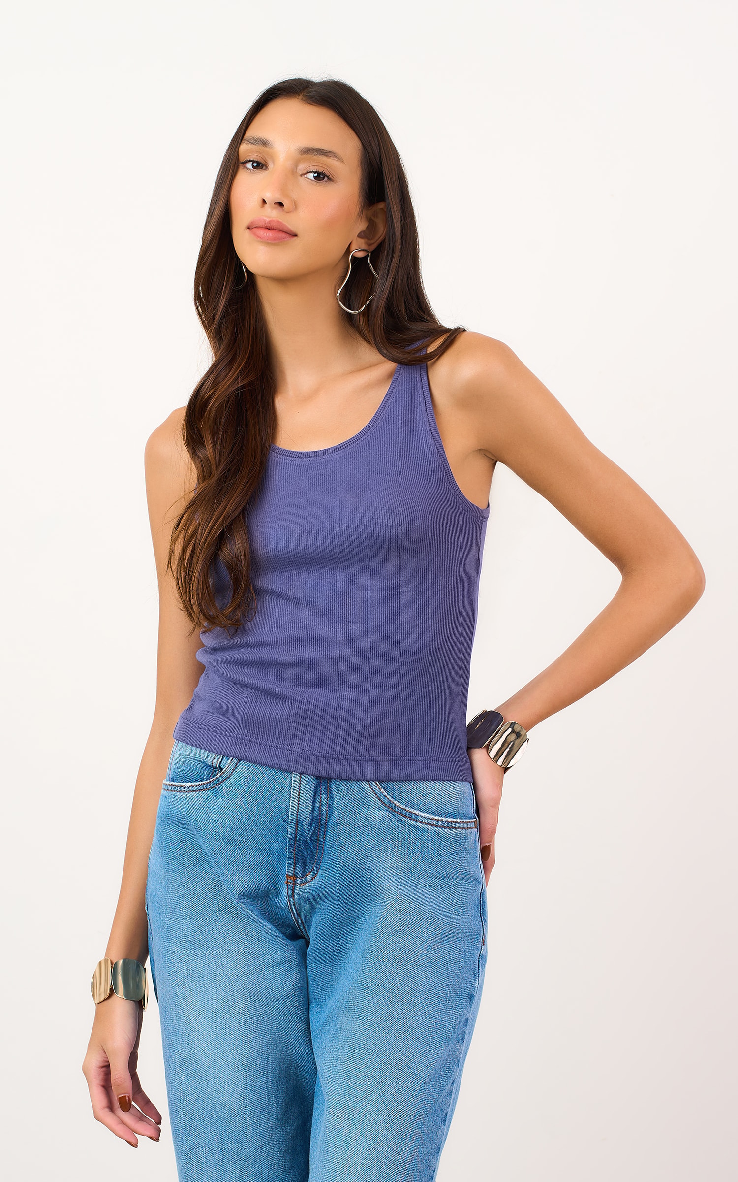 Regata Retilinea Nadador Azul Denim
