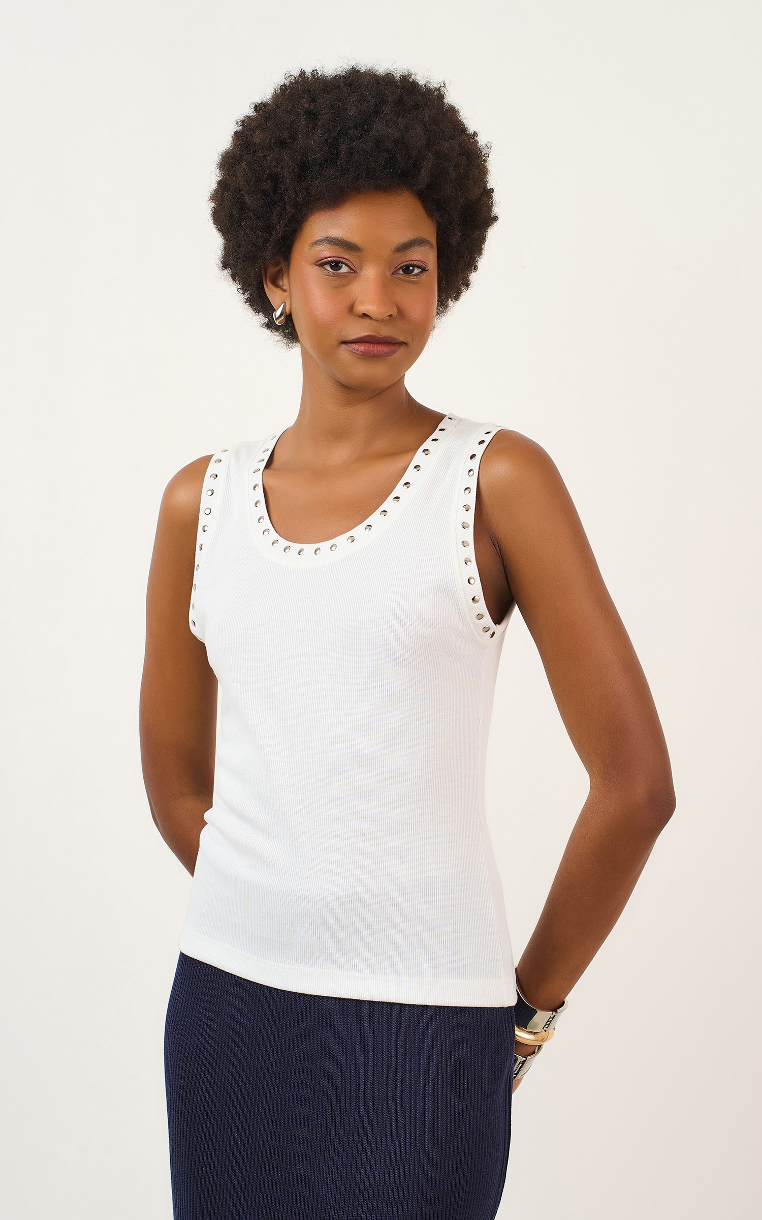 Regata Rib Rebites Off White