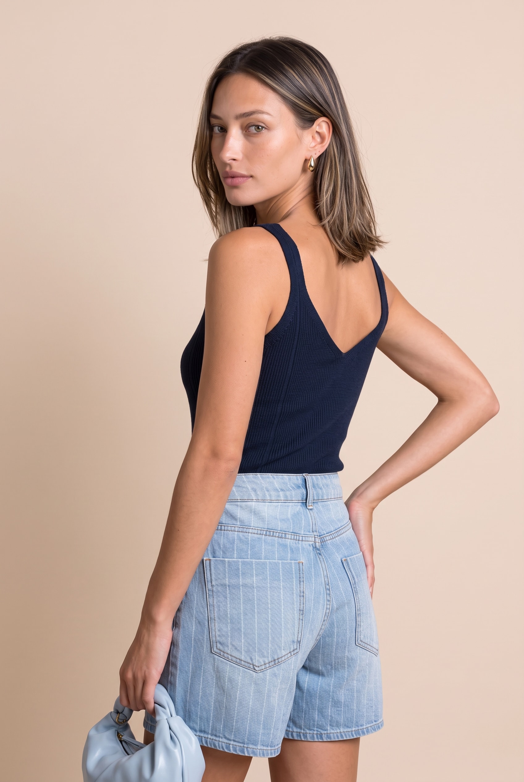 Regata Tricot Decote v Marinho