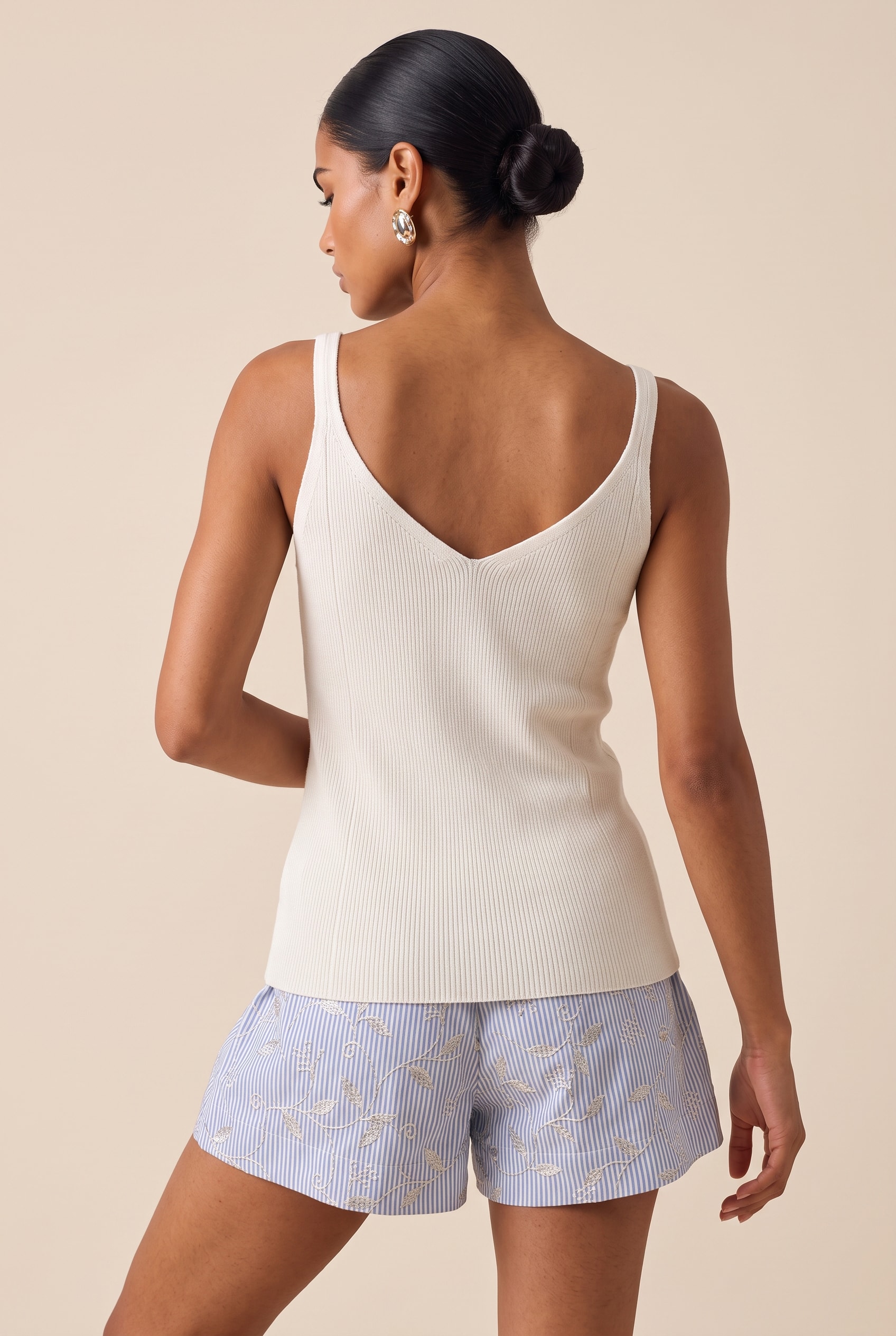 Regata Tricot Decote v Off White