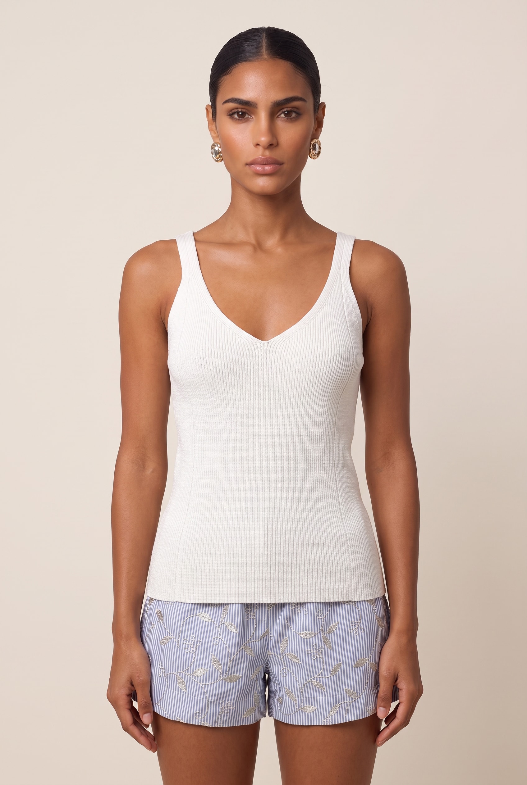 Regata Tricot Decote v Off White