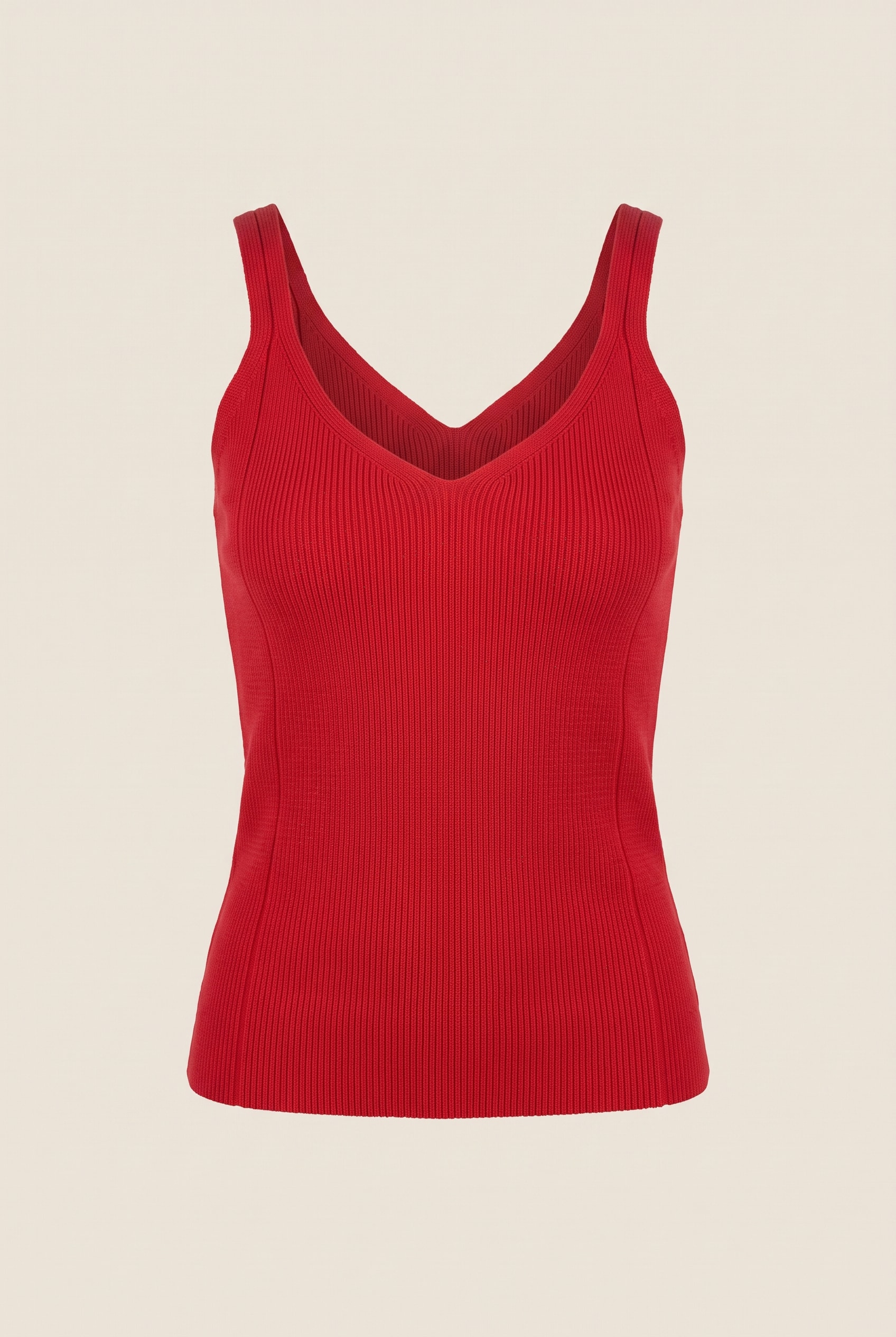 Regata Tricot Decote v Vermelho