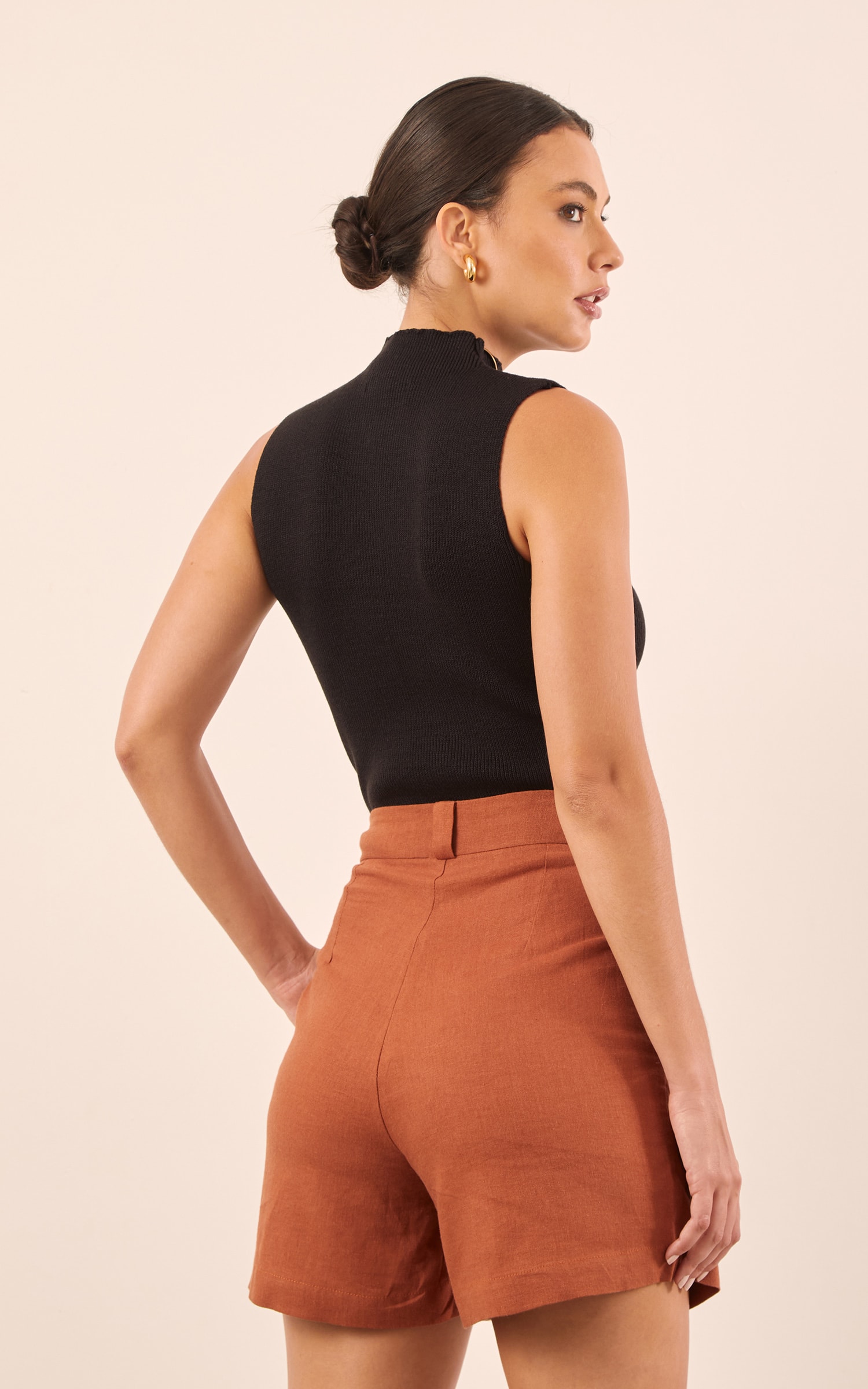 Regata Tricot Gola Alta Preto