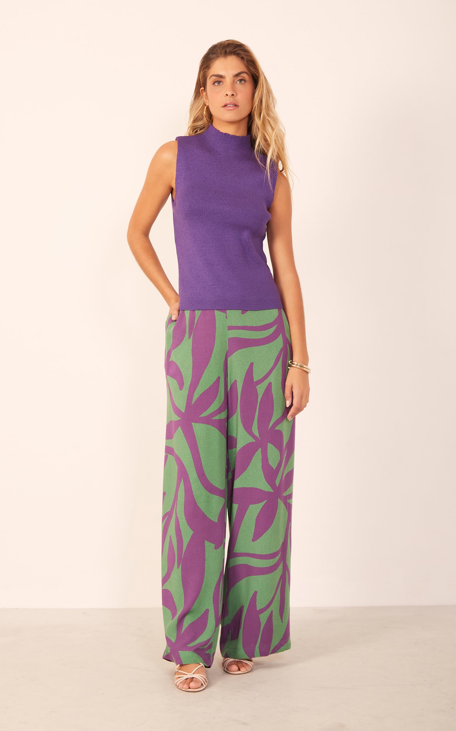 Regata Tricot Gola Alta Roxo