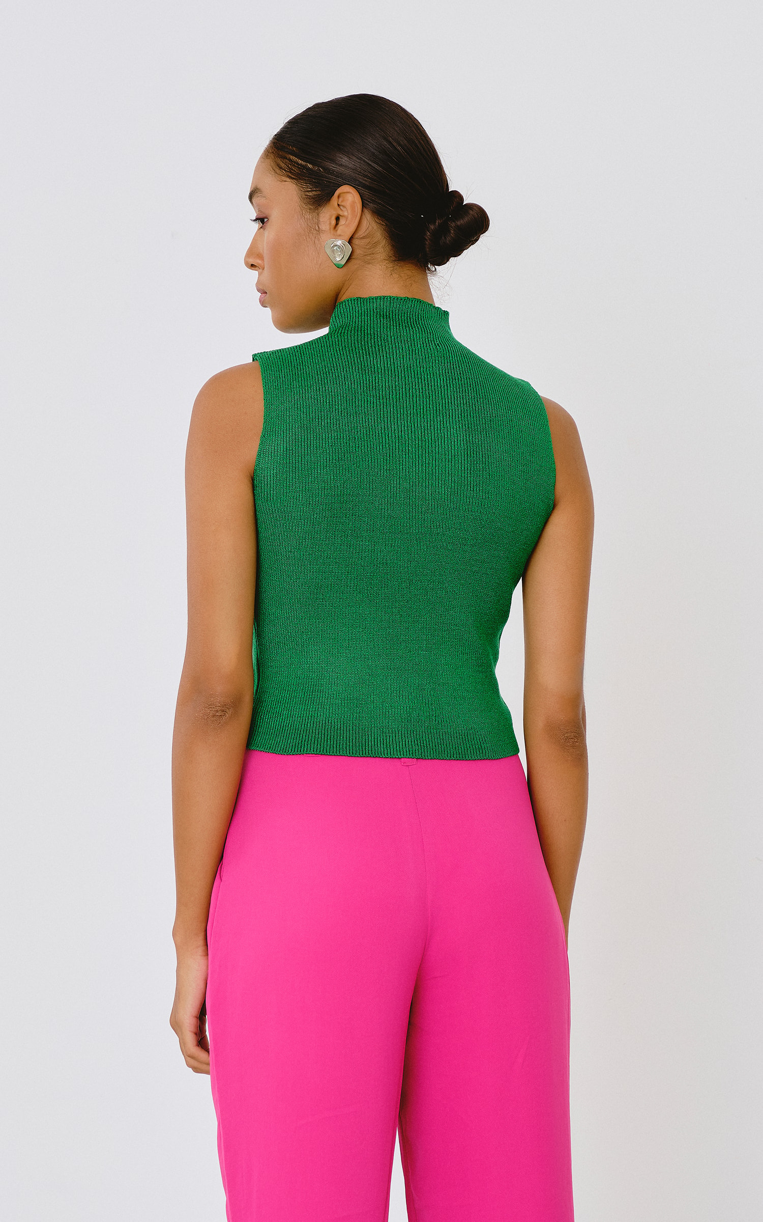 Regata Tricot Gola Alta Verde Bandeira